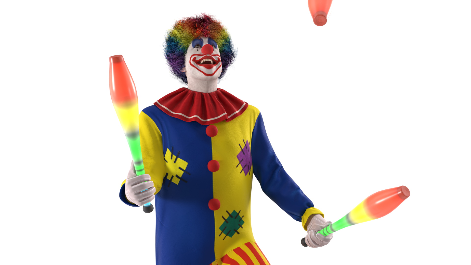 Clown Juggling Henrys Grip Clubs 3D