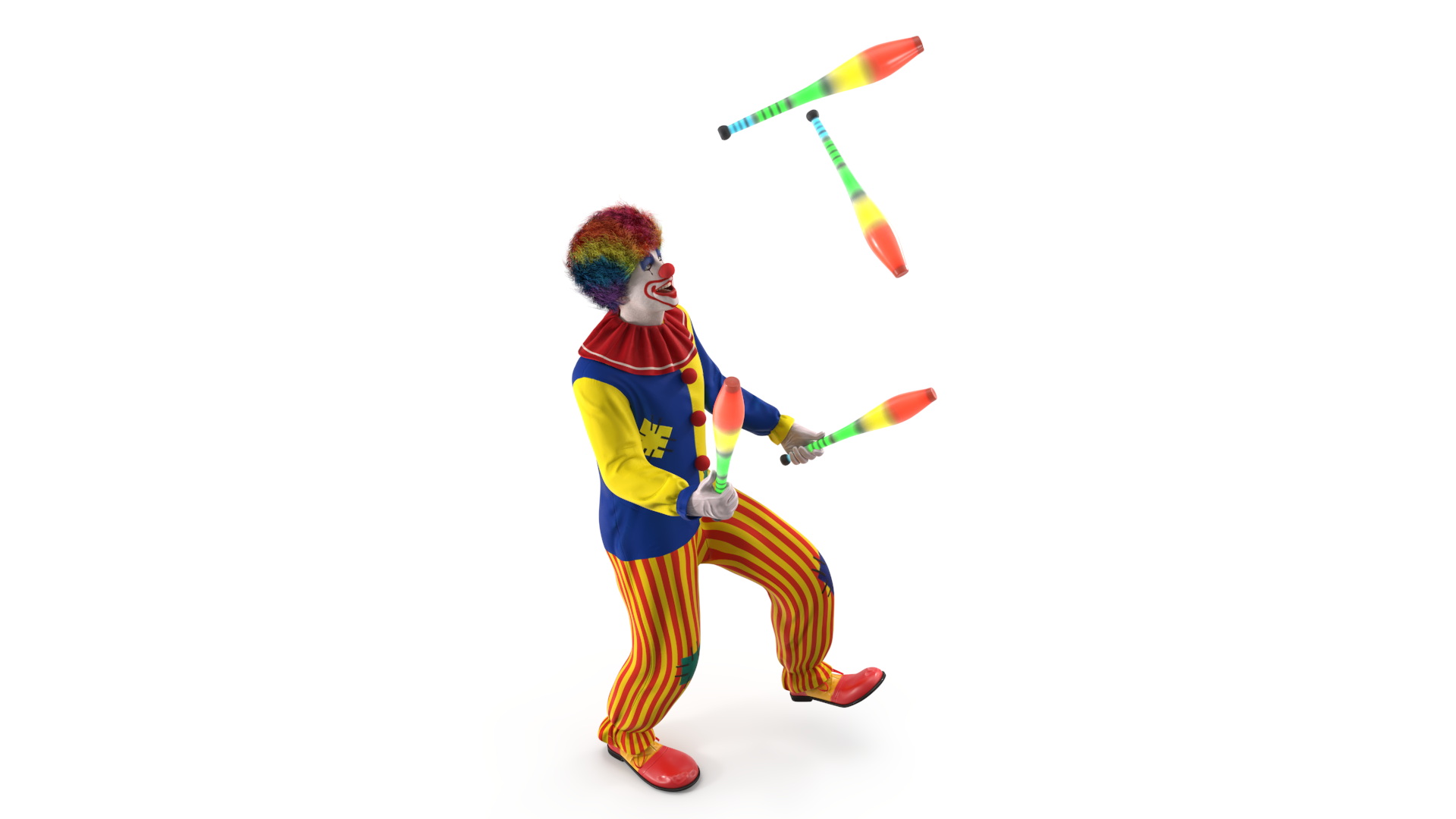 Clown Juggling Henrys Grip Clubs 3D