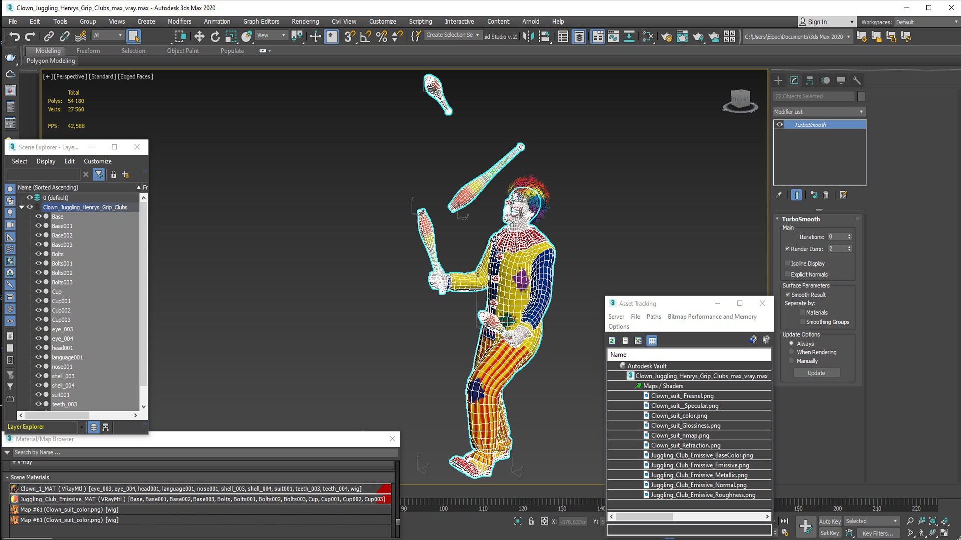 Clown Juggling Henrys Grip Clubs 3D