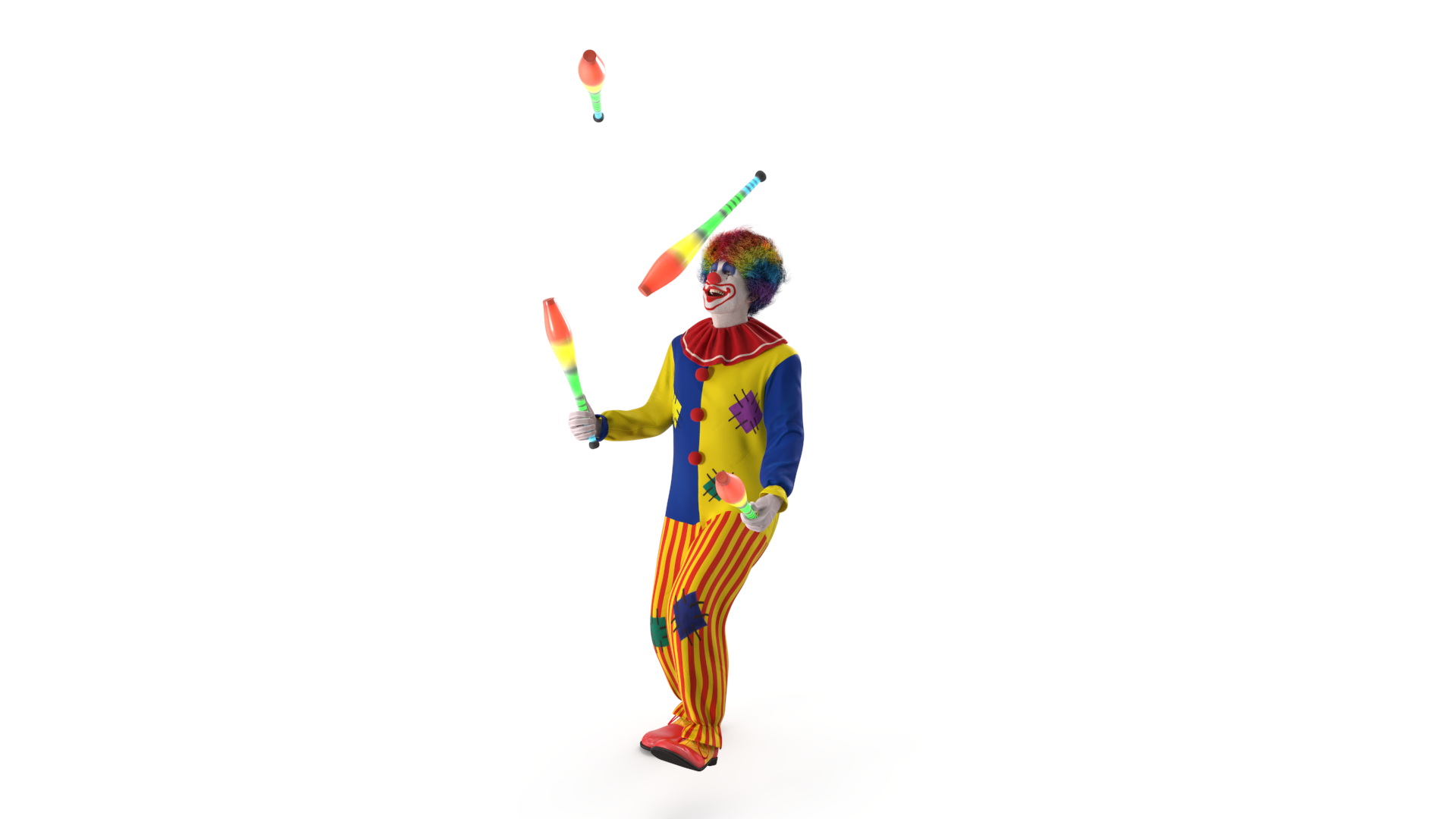 Clown Juggling Henrys Grip Clubs 3D