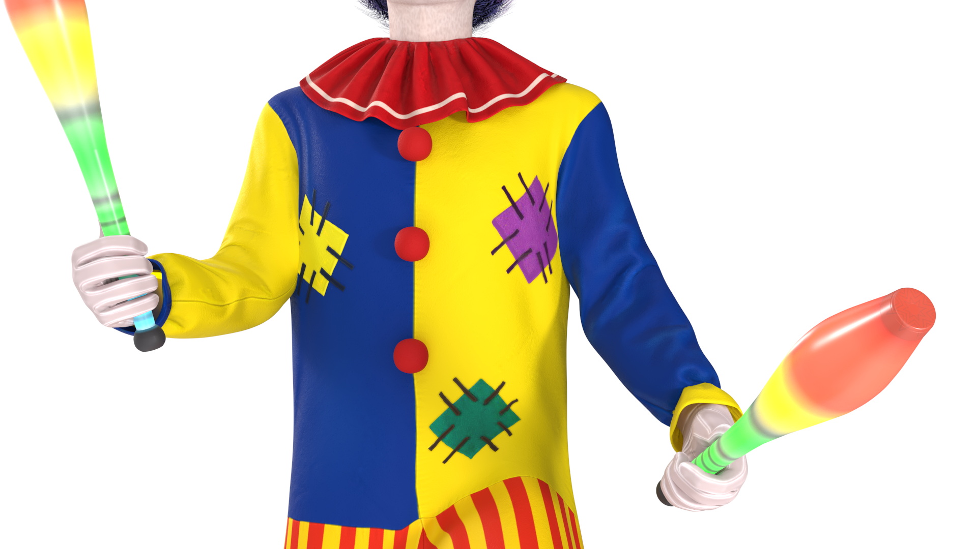 Clown Juggling Henrys Grip Clubs 3D