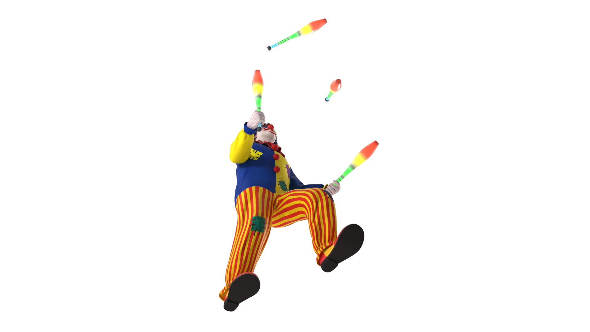 Clown Juggling Henrys Grip Clubs 3D