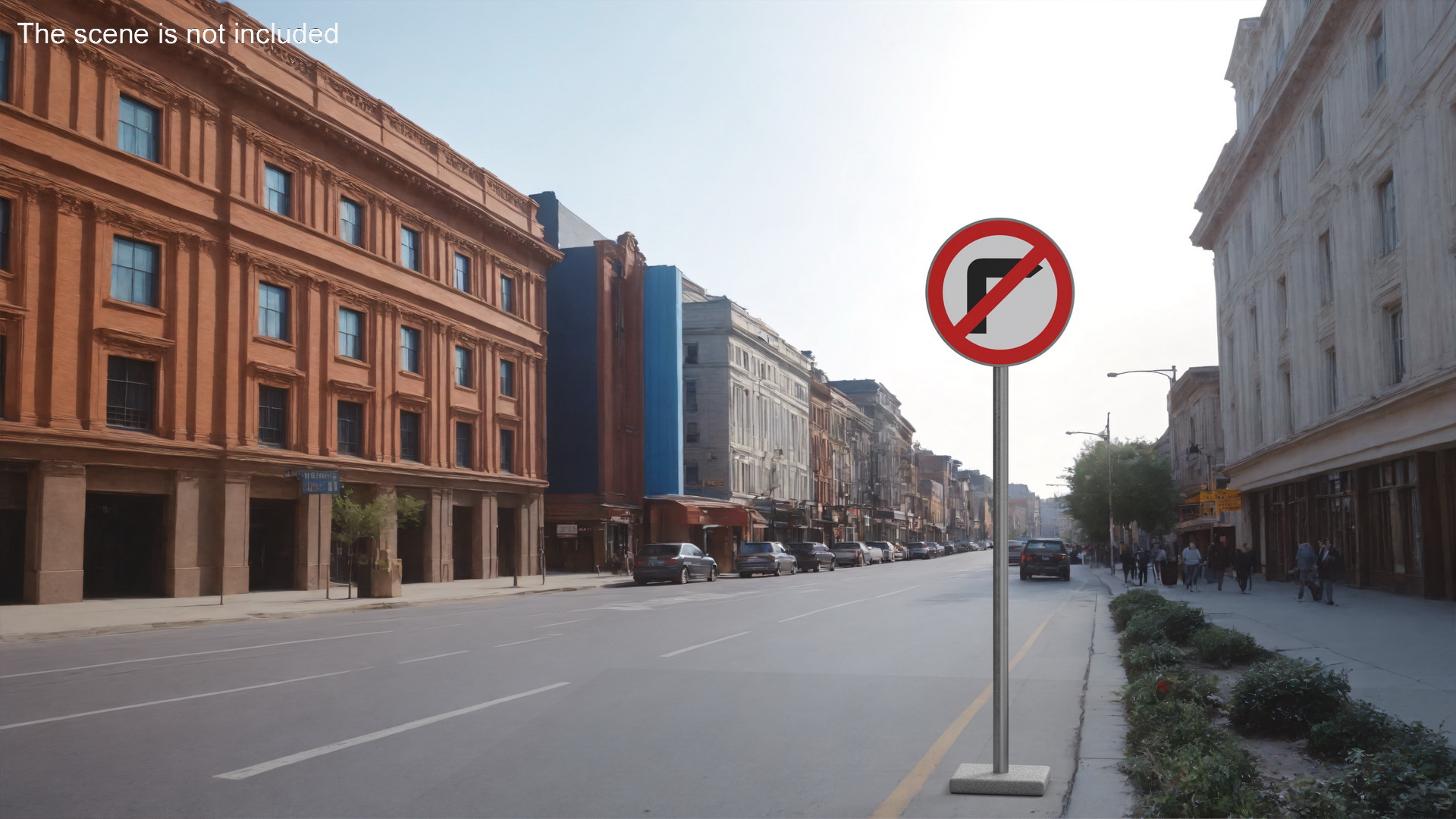 3D Road Sign No Right Turn model