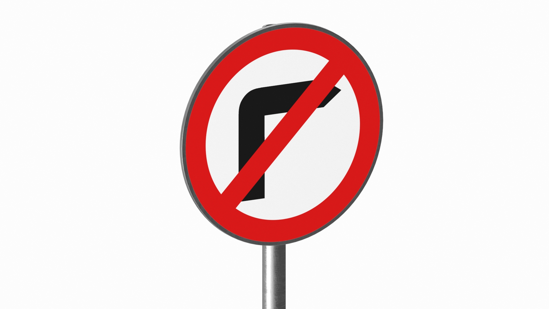 3D Road Sign No Right Turn model