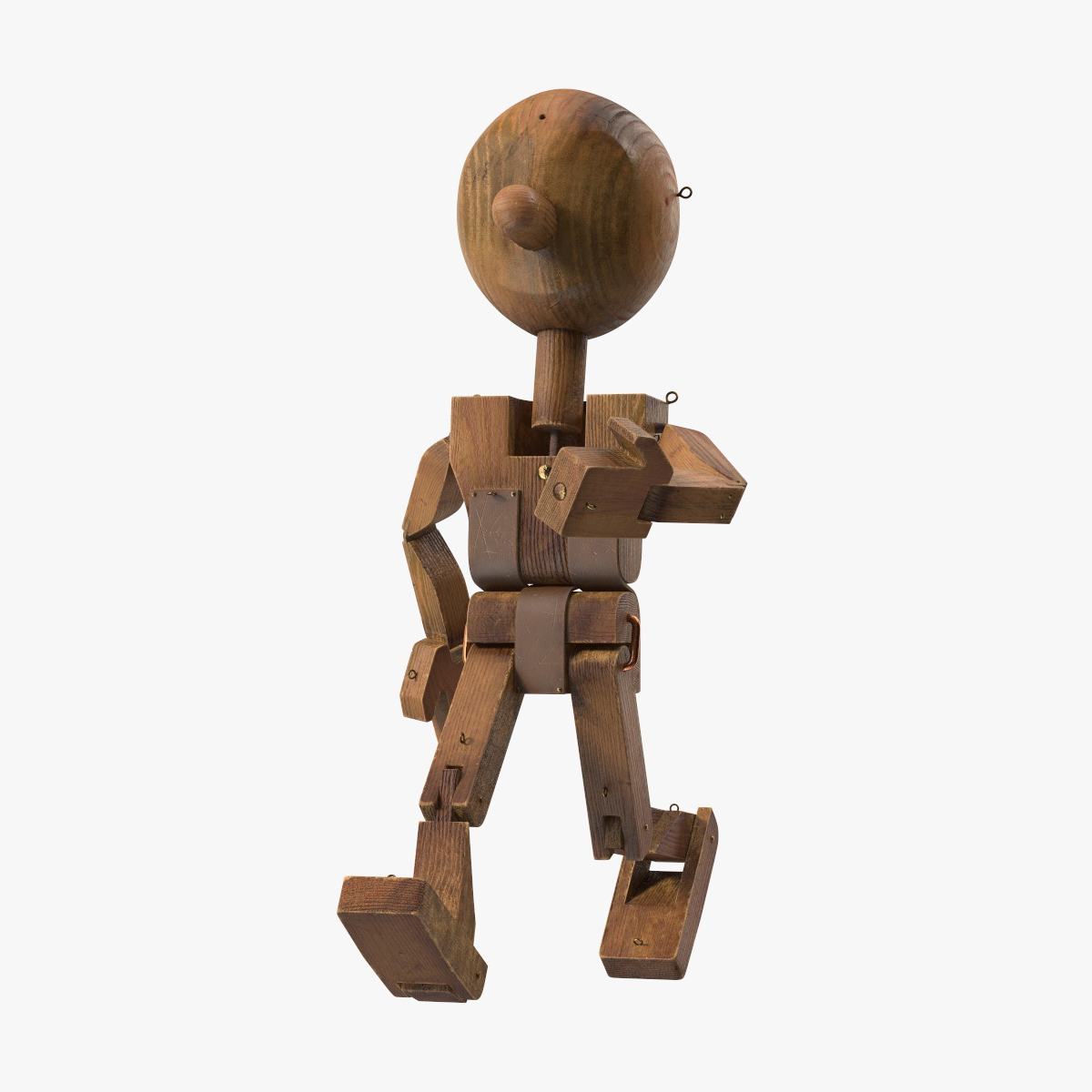 3D Dirty Wooden Character Rigged for Maya model