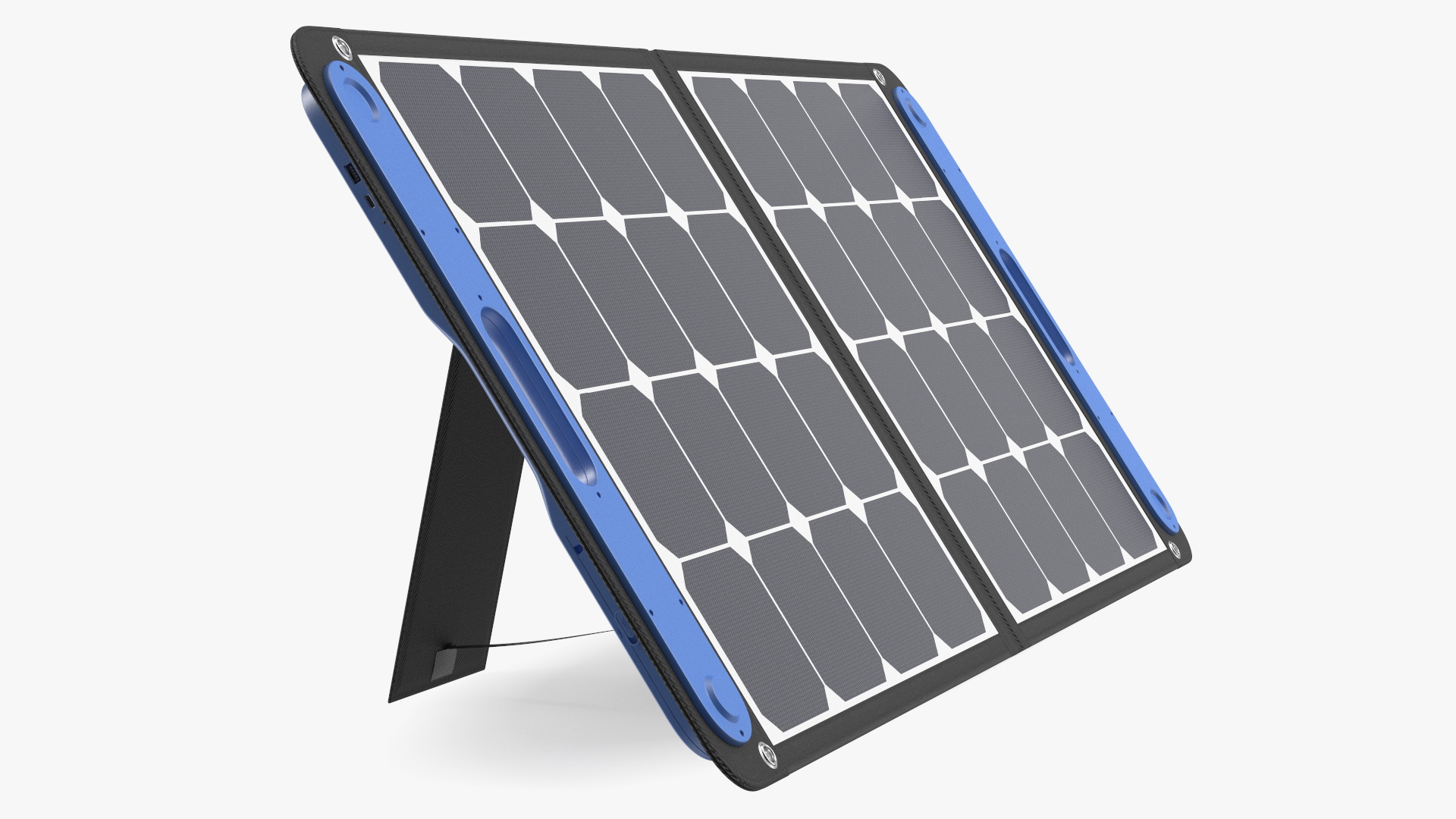 Outdoor Power Storage with Foldable Solar Panel 3D