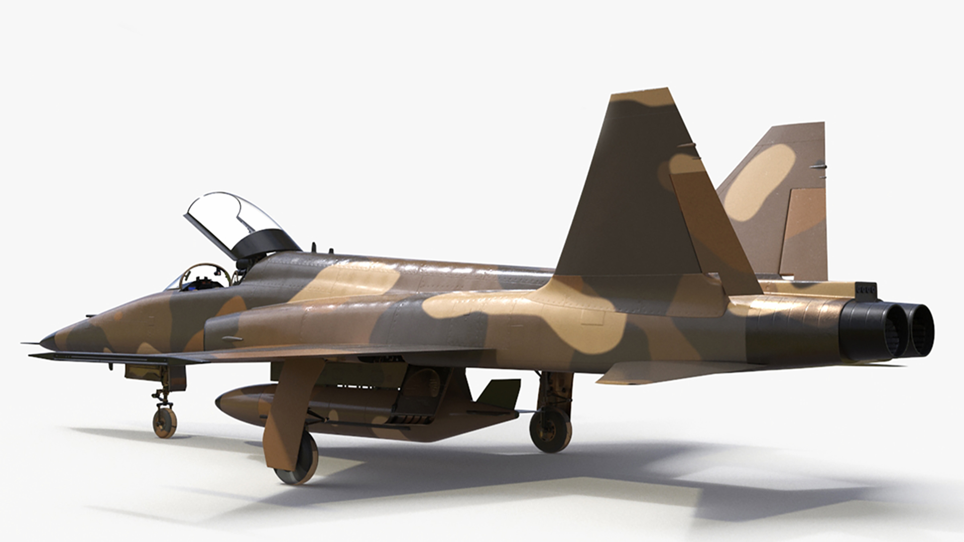 3D Sand Camouflaged Military Fighter Jet Rigged for Maya model