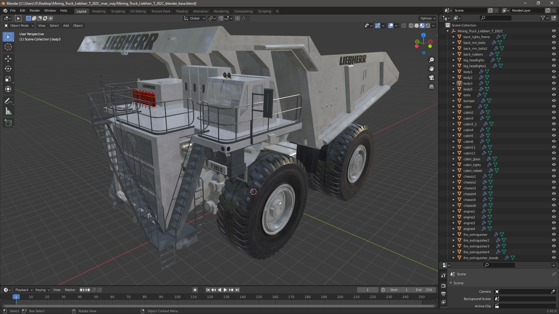 3D Mining Truck Liebherr T 282C model