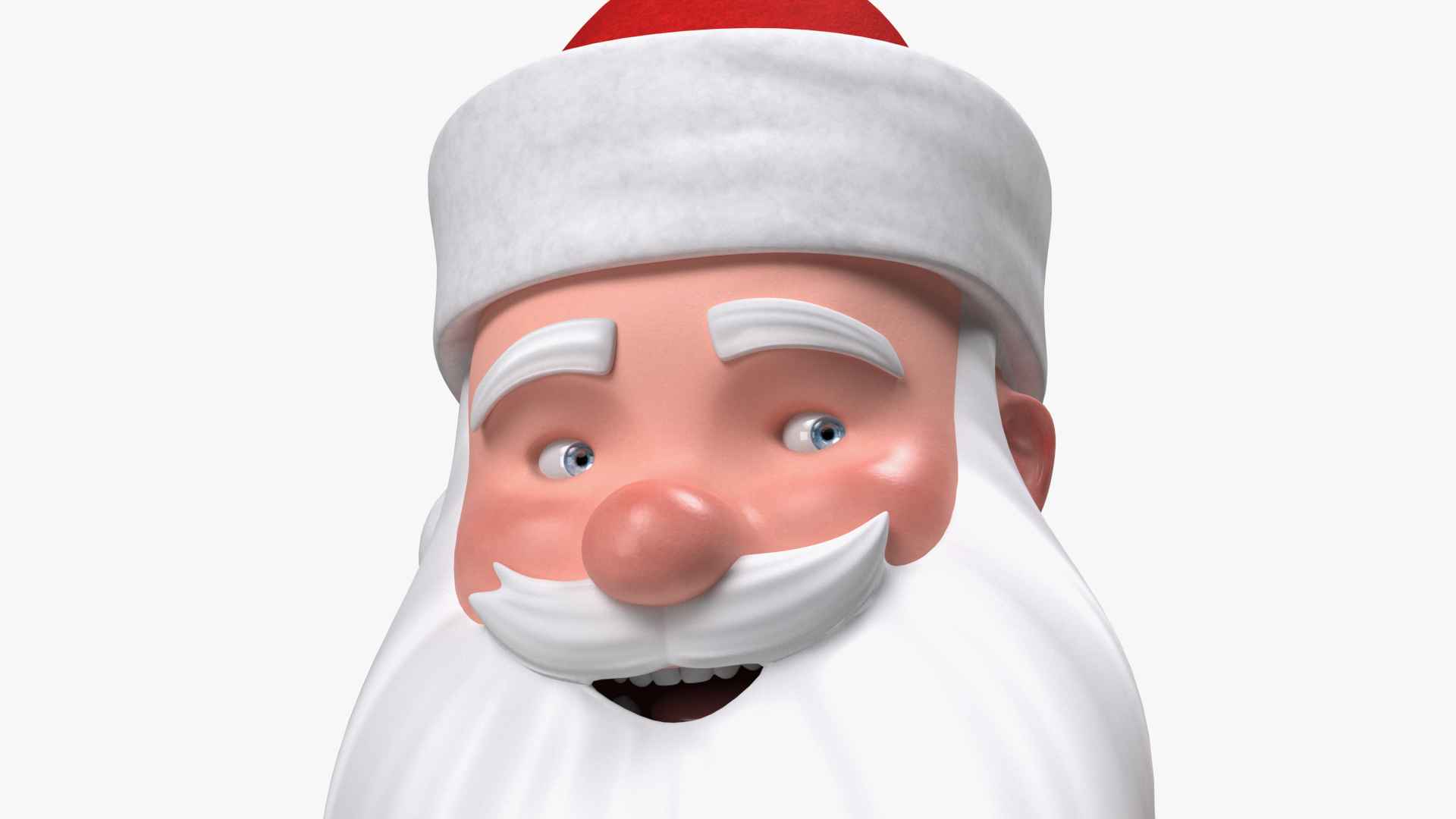 Smiling Santa Claus Cartoon Character with Gift 3D