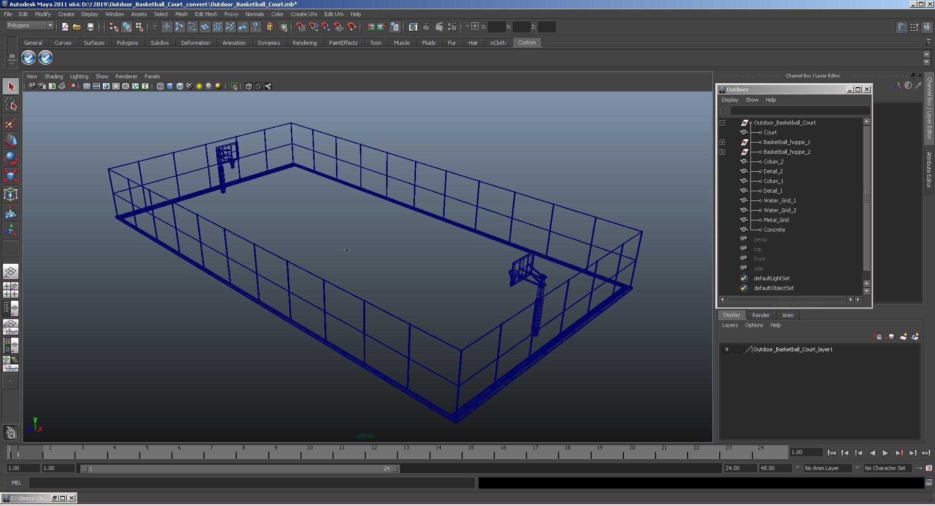 Outdoor Basketball Court 3D model