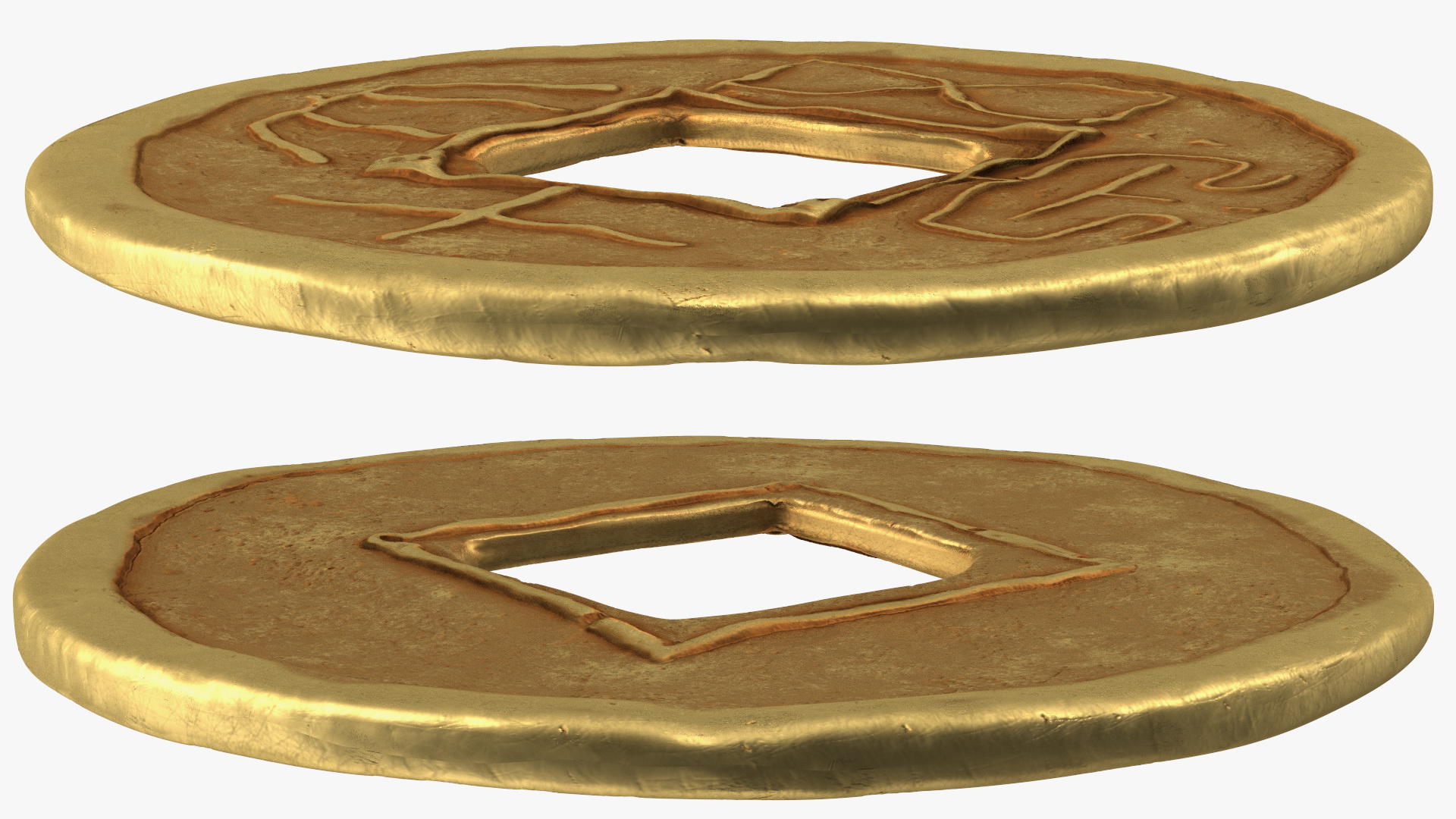 3D Xin Dynasty 50 Cash Shi Gold model