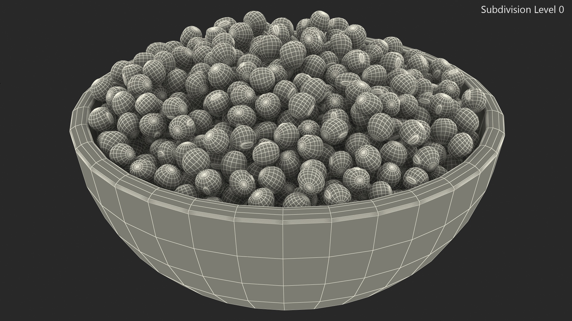 Soybean in Wooden Bowl 3D