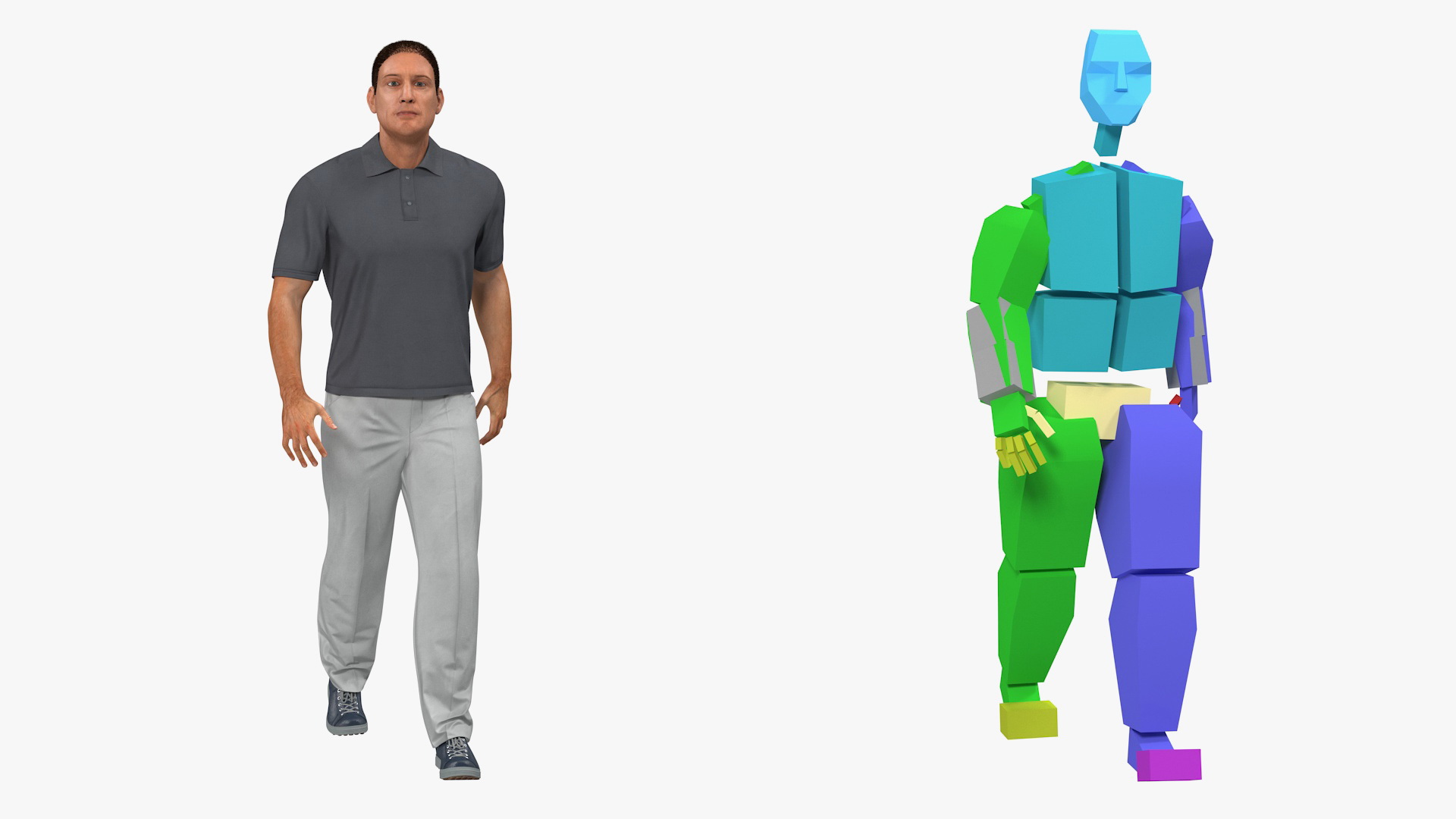 Man in Casual Wear with Fur Rigged 3D model