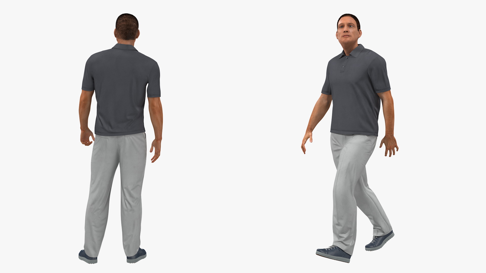 Man in Casual Wear with Fur Rigged 3D model