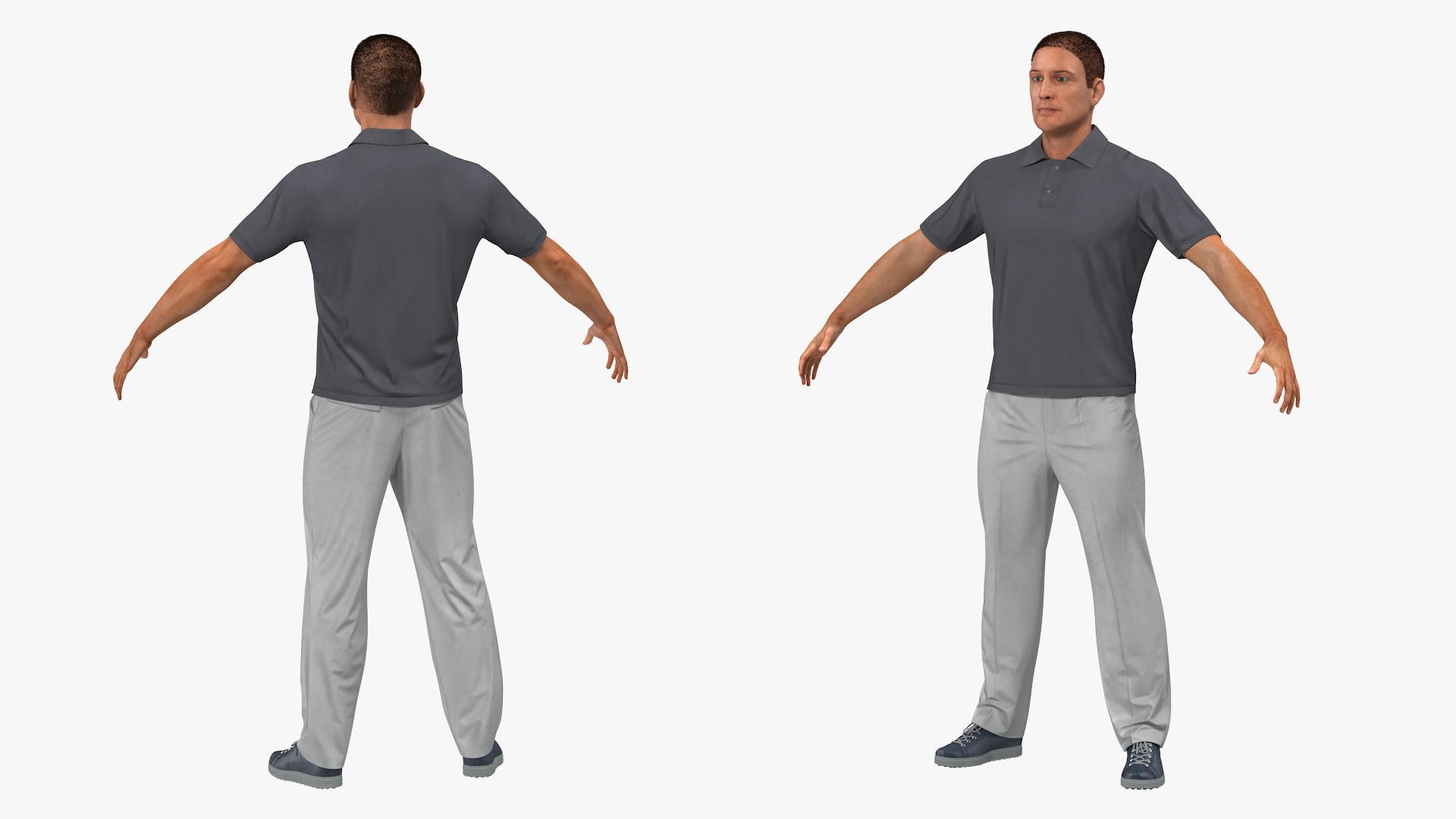 Man in Casual Wear with Fur Rigged 3D model