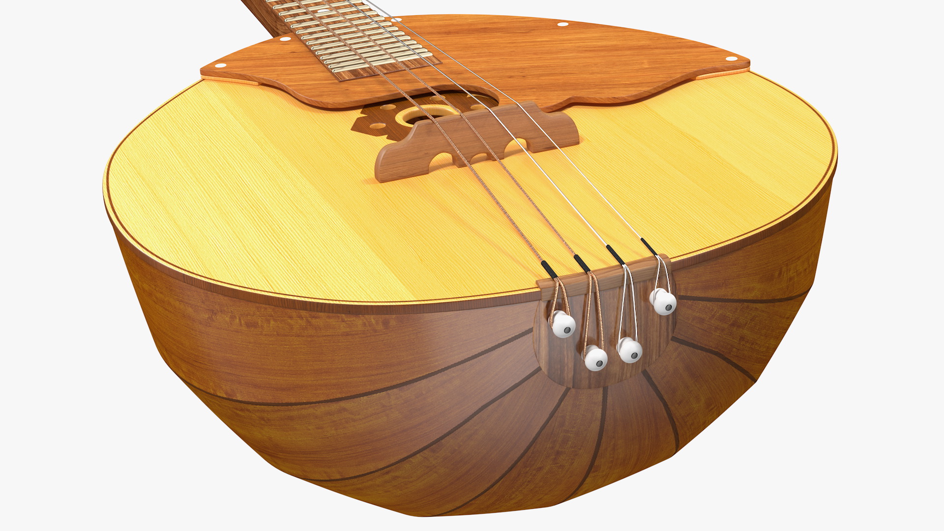 Domra Prima Four String Folk Instrument 3D model