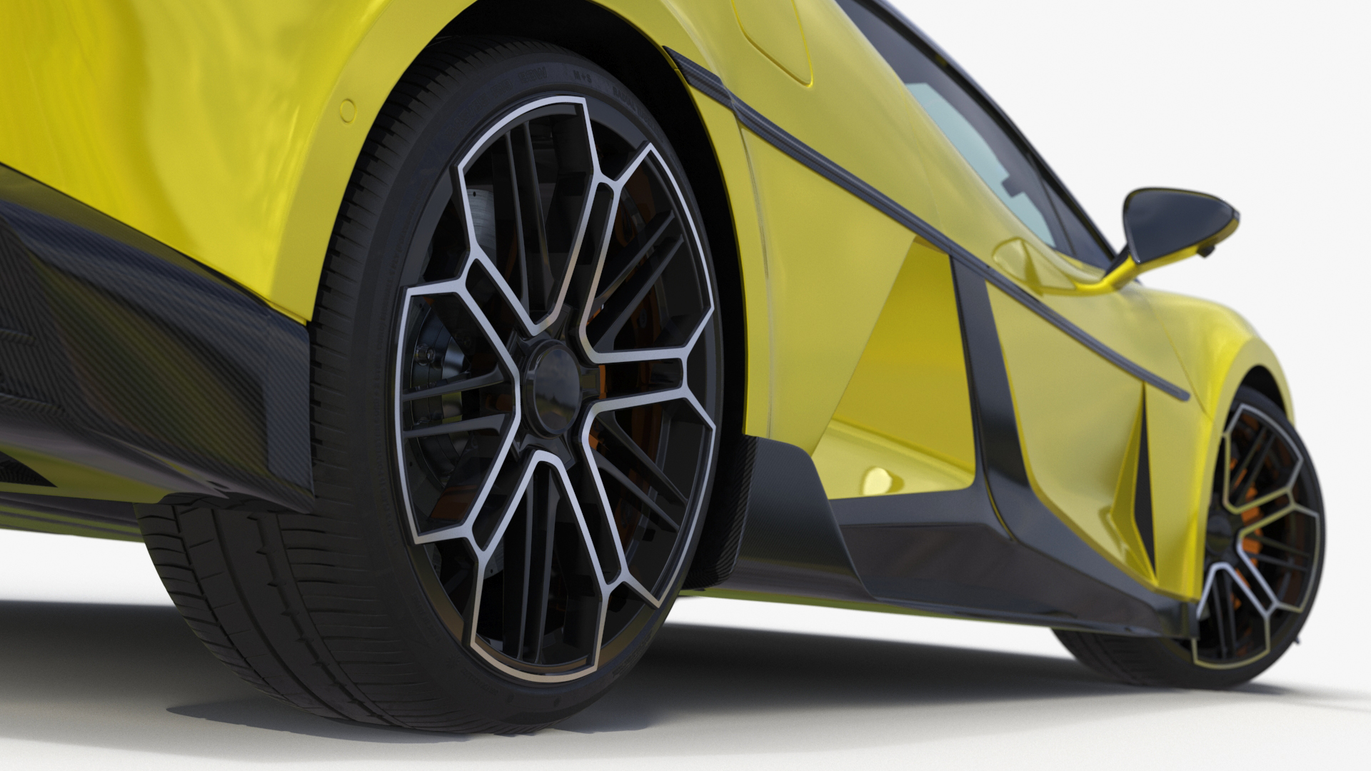 3D model Modern Yellow Supercar Coupe Rigged