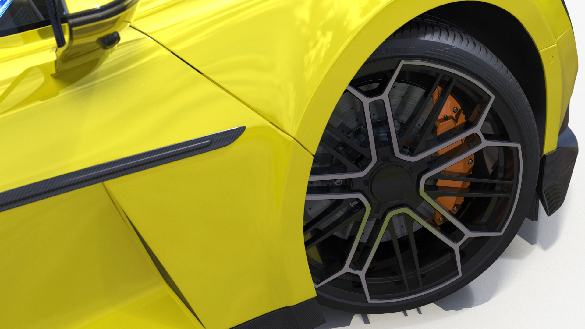 3D model Modern Yellow Supercar Coupe Rigged