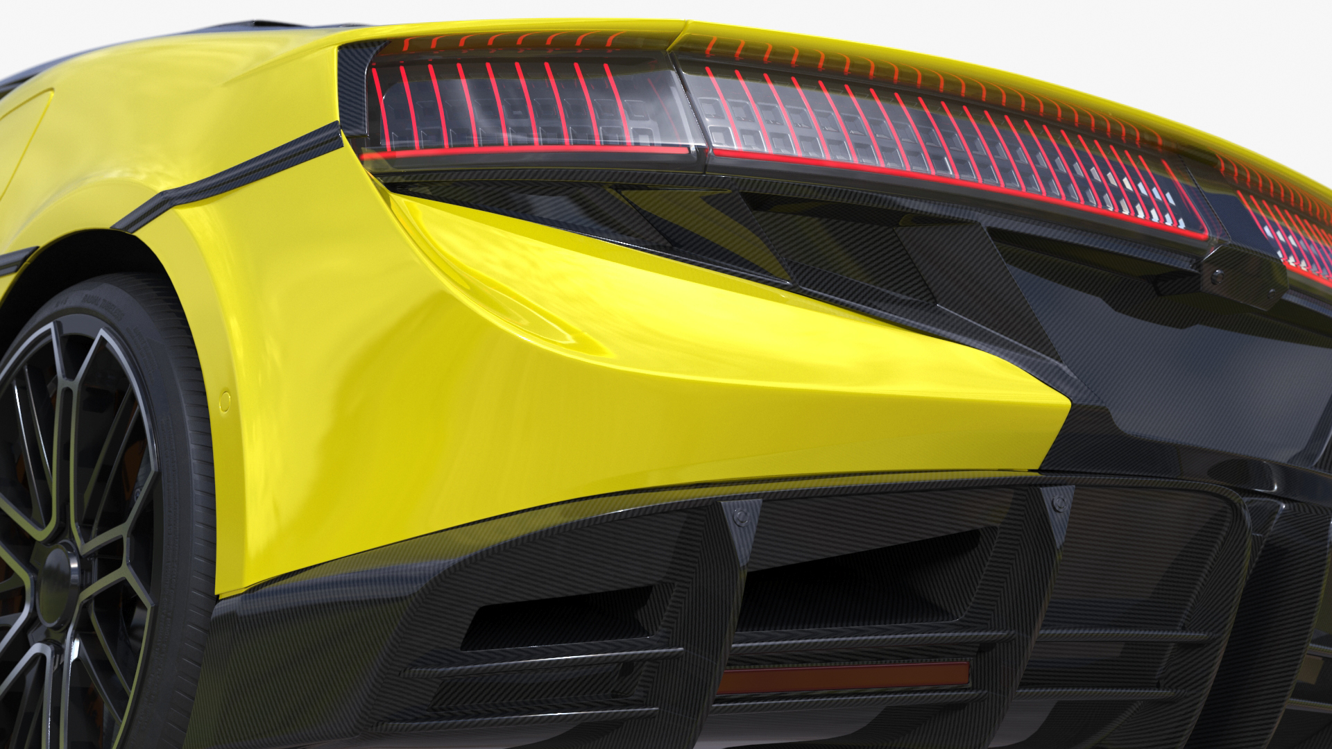 3D model Modern Yellow Supercar Coupe Rigged