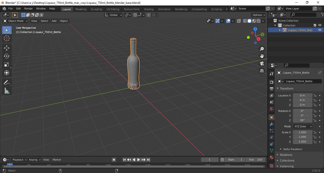 3D model Liqueur 750ml Bottle