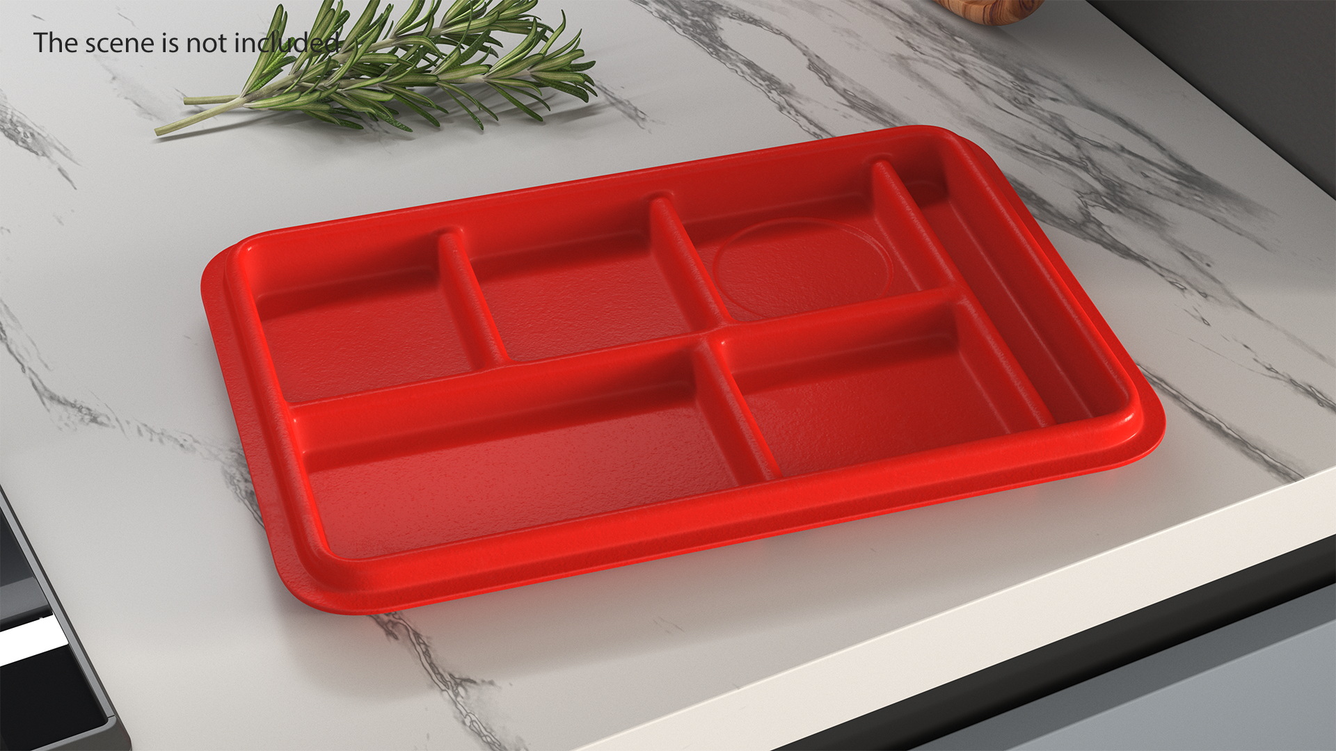 3D model Compartment Meal Tray Red