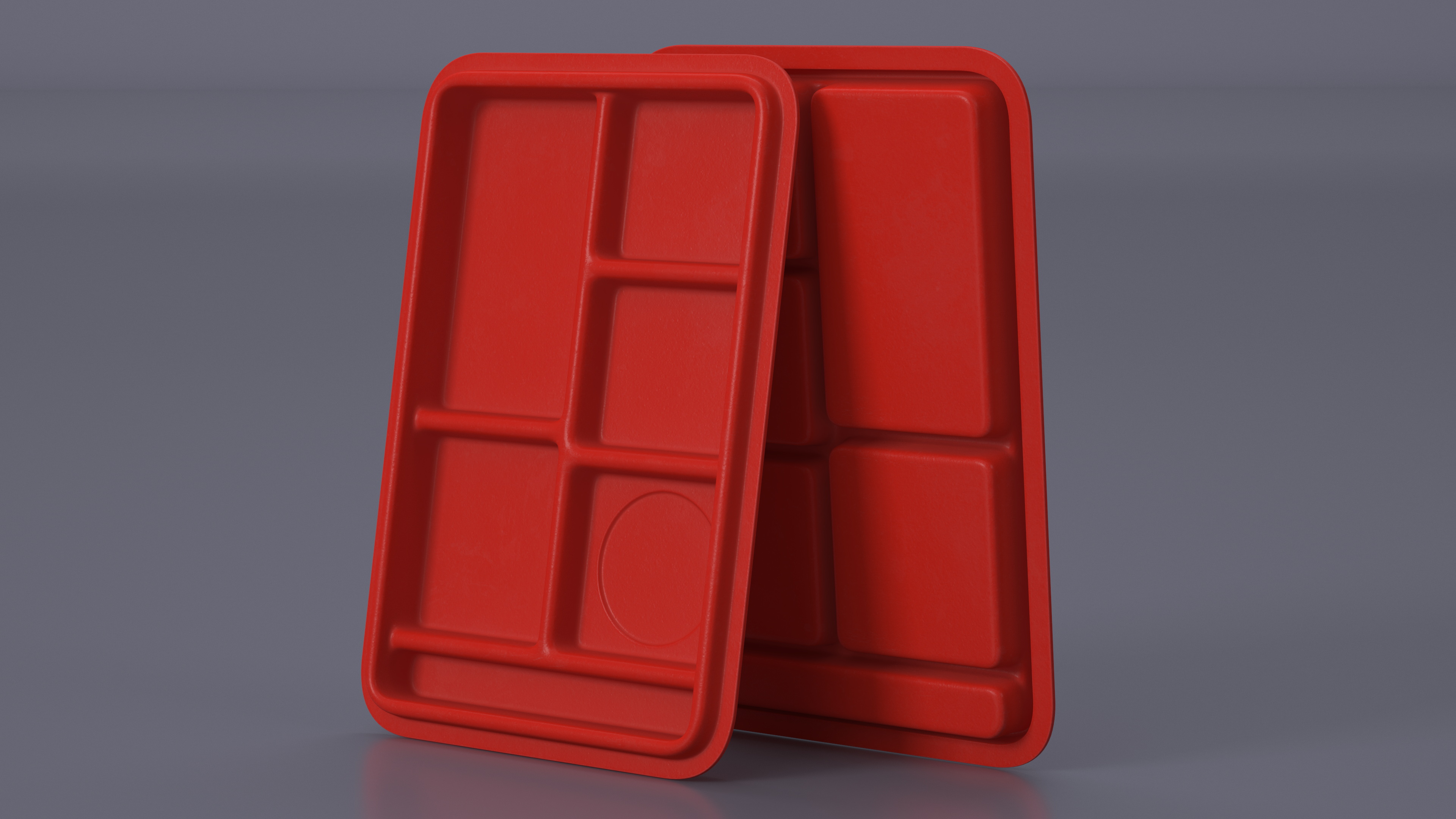 3D model Compartment Meal Tray Red