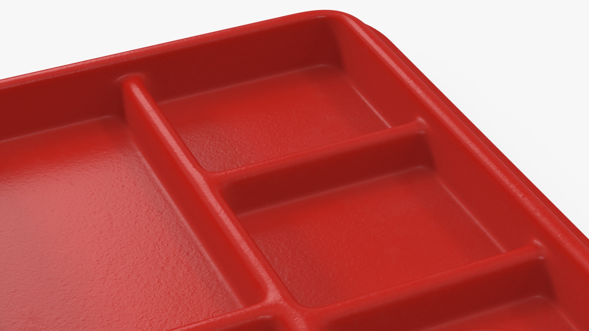 3D model Compartment Meal Tray Red