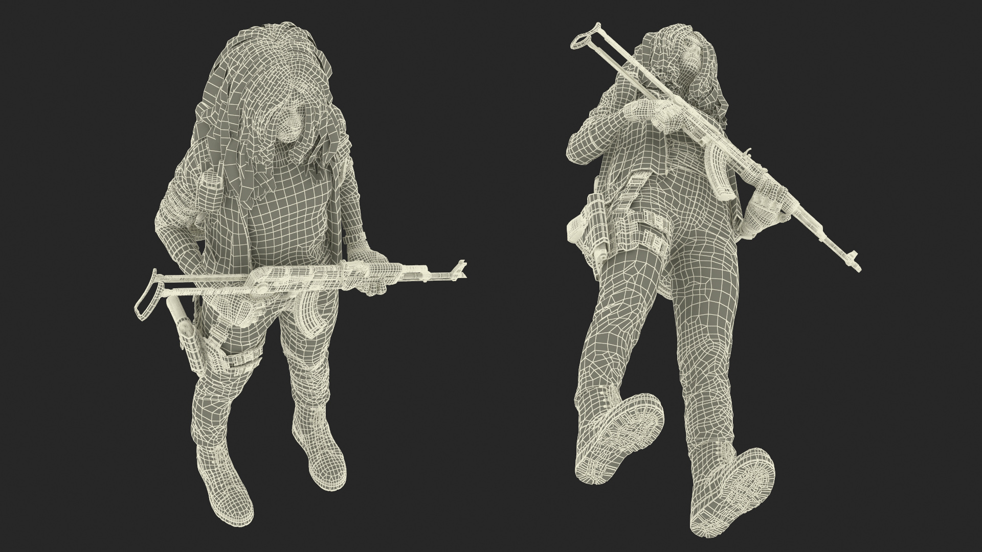 3D Female Post-Apocalyptic Survivor with Rifle model