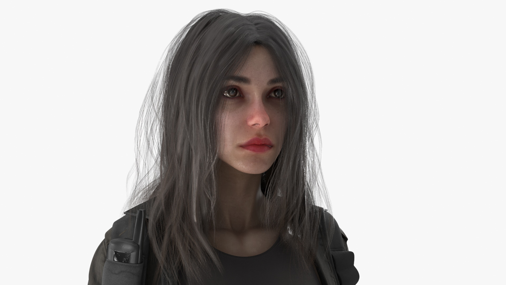 3D Female Post-Apocalyptic Survivor with Rifle model