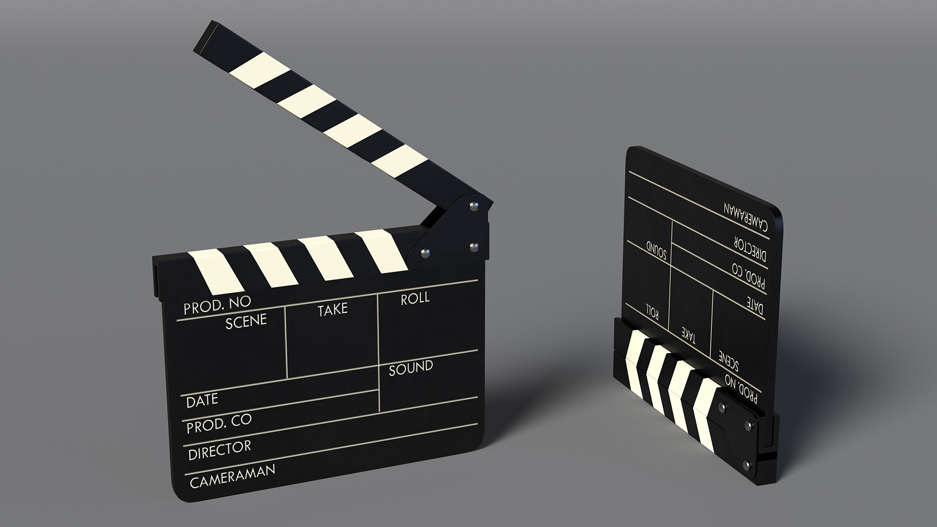 Wooden Movie Clapboard 3D