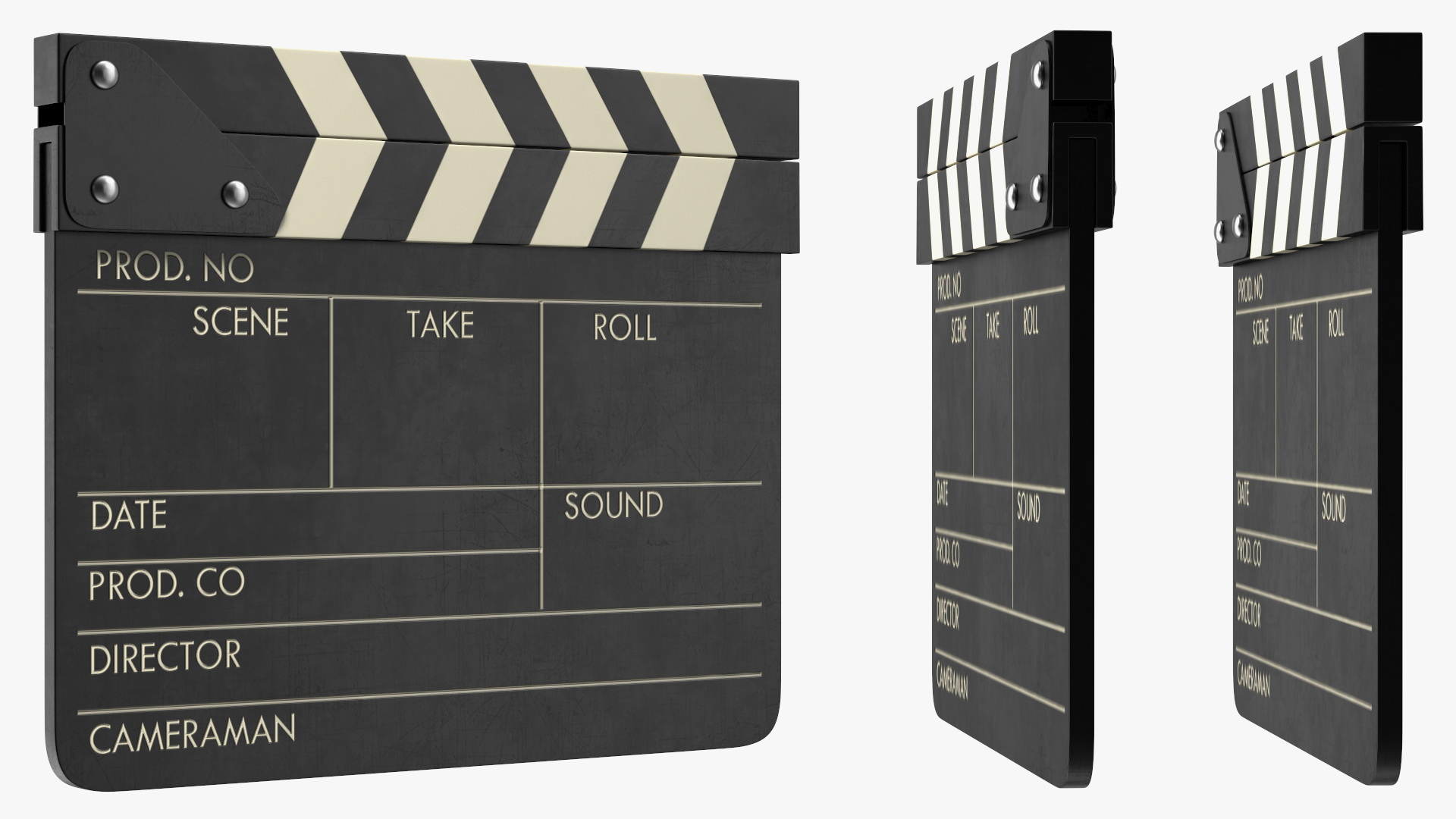 Wooden Movie Clapboard 3D