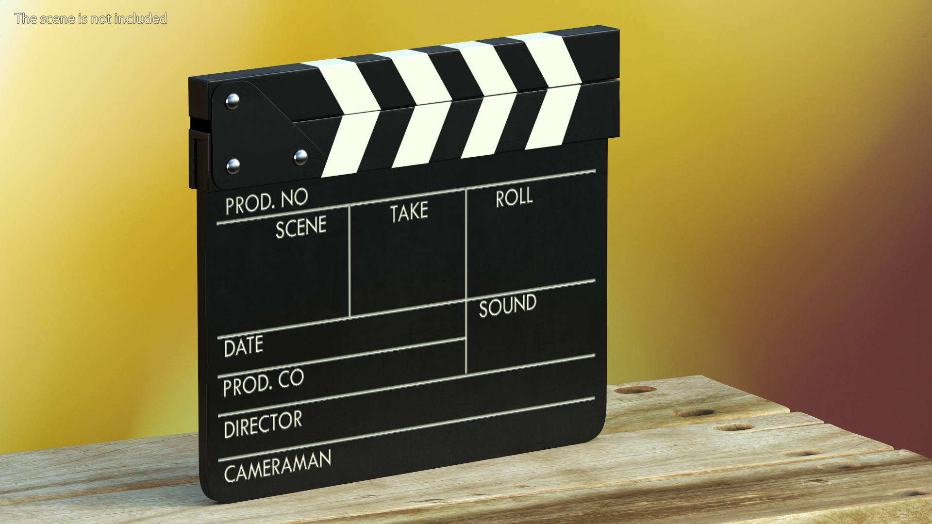 Wooden Movie Clapboard 3D