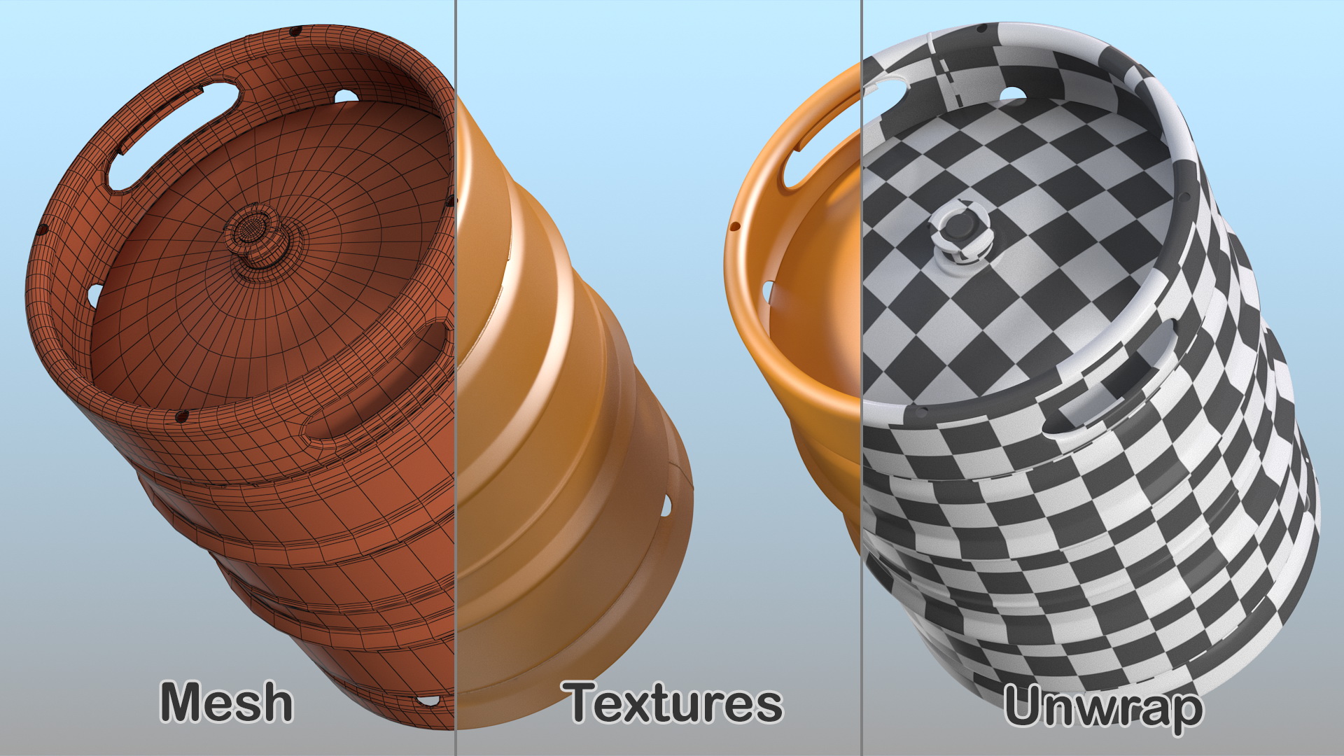 Color Beer Keg 3D model