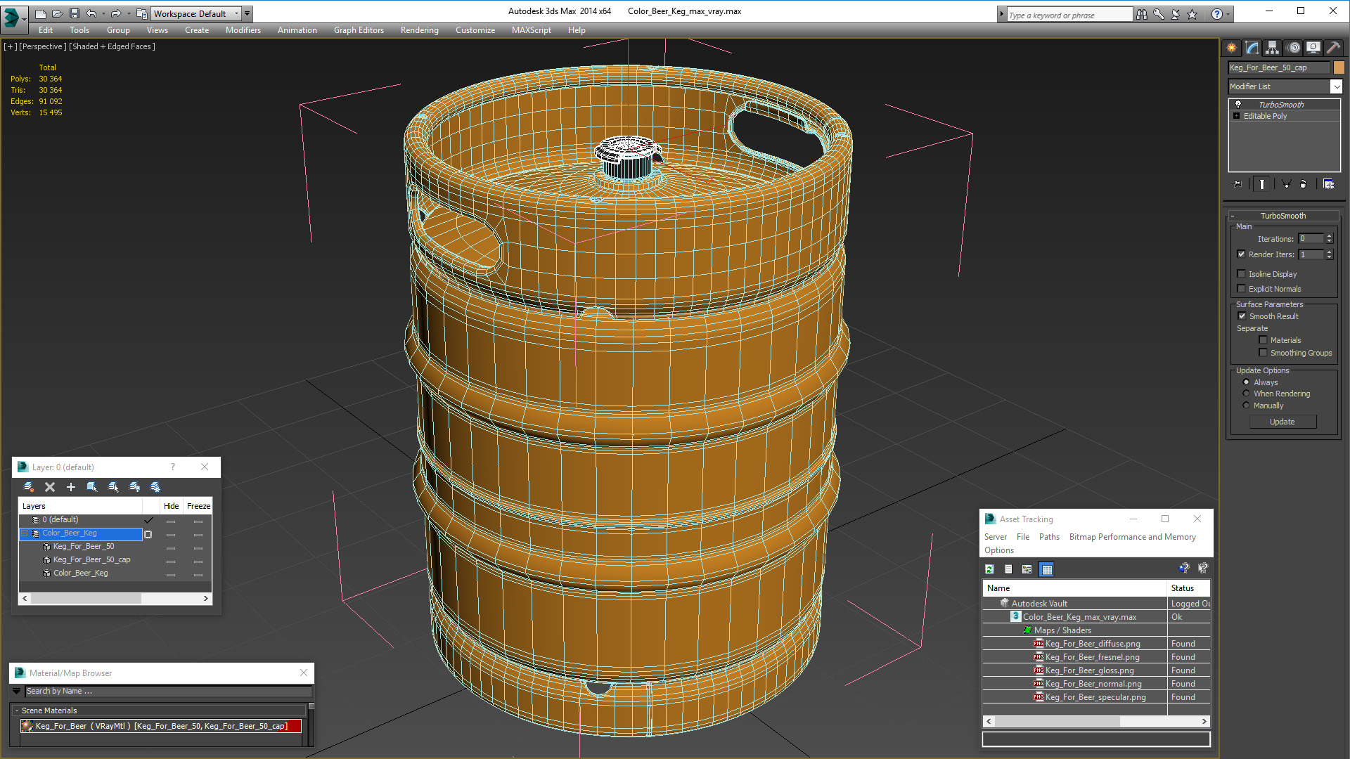 Color Beer Keg 3D model