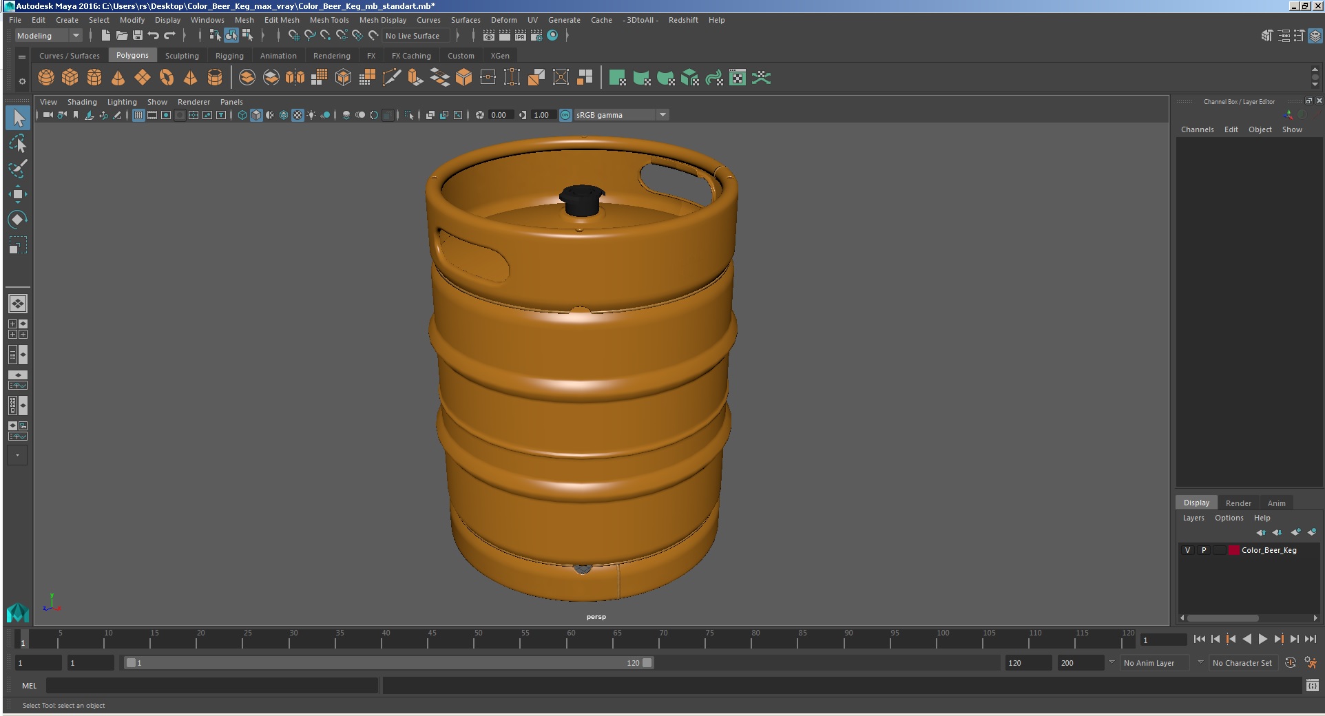 Color Beer Keg 3D model