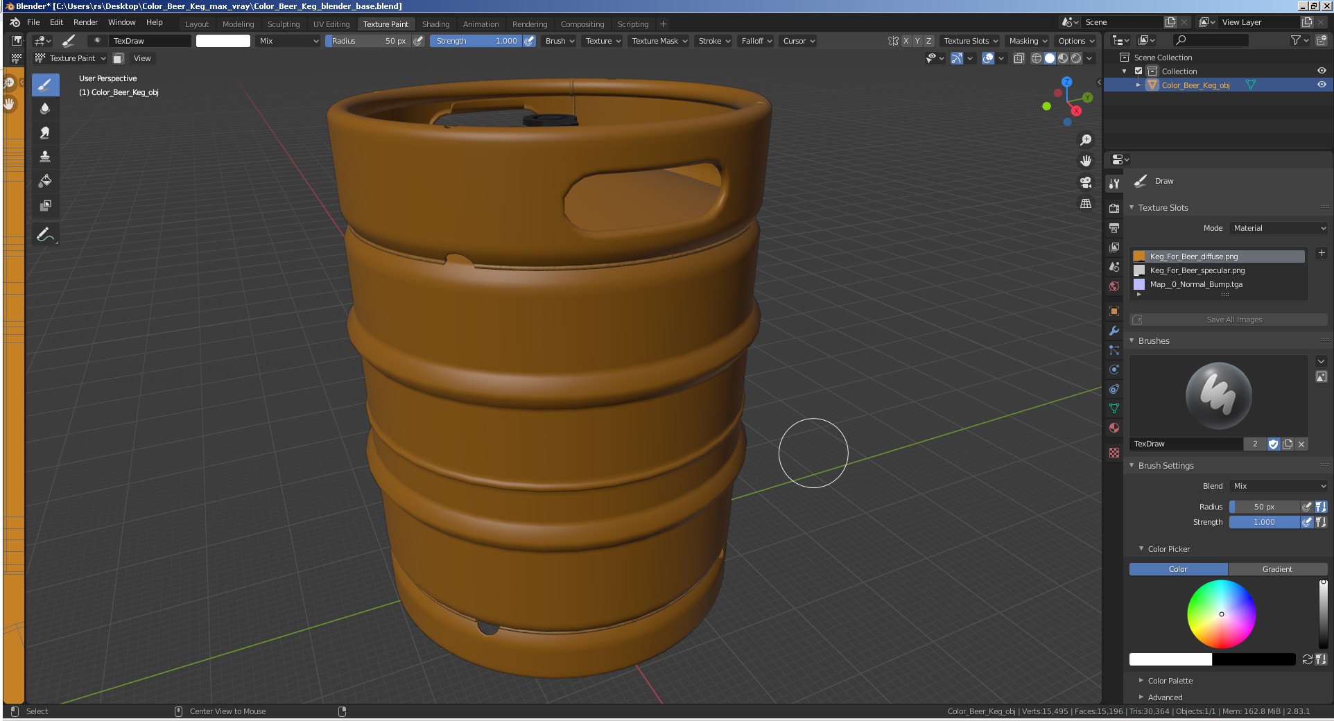 Color Beer Keg 3D model