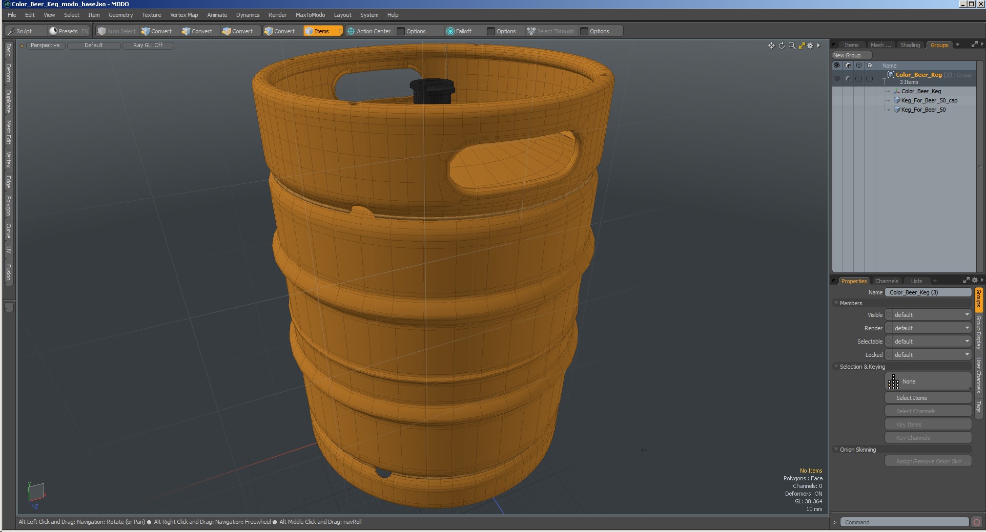 Color Beer Keg 3D model