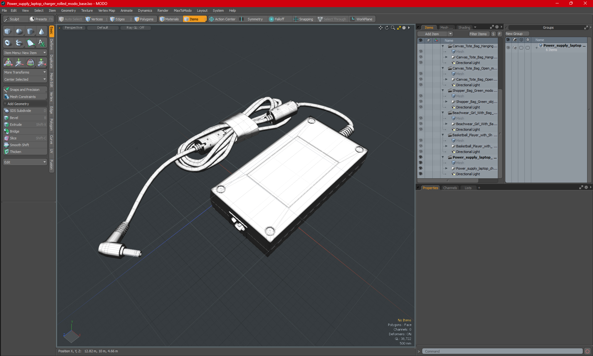 Power supply laptop charger Rolled 3D model