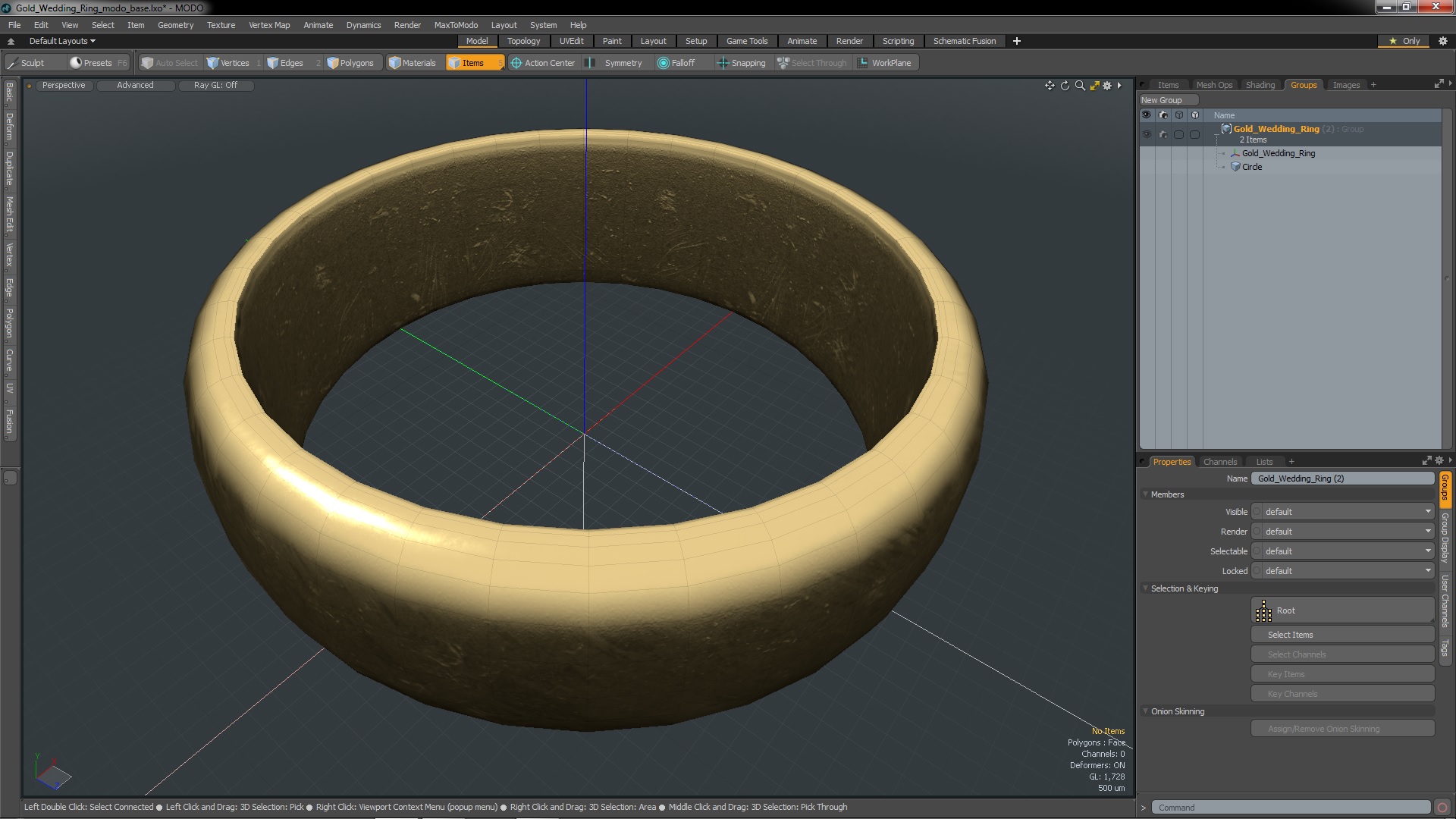 Gold Wedding Ring 3D