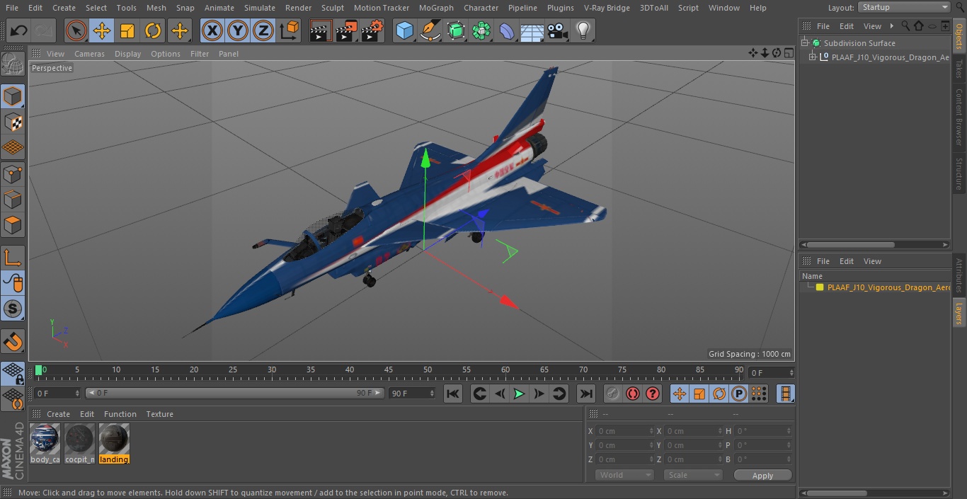 3D model PLAAF J10 Vigorous Dragon Aerobatic Team