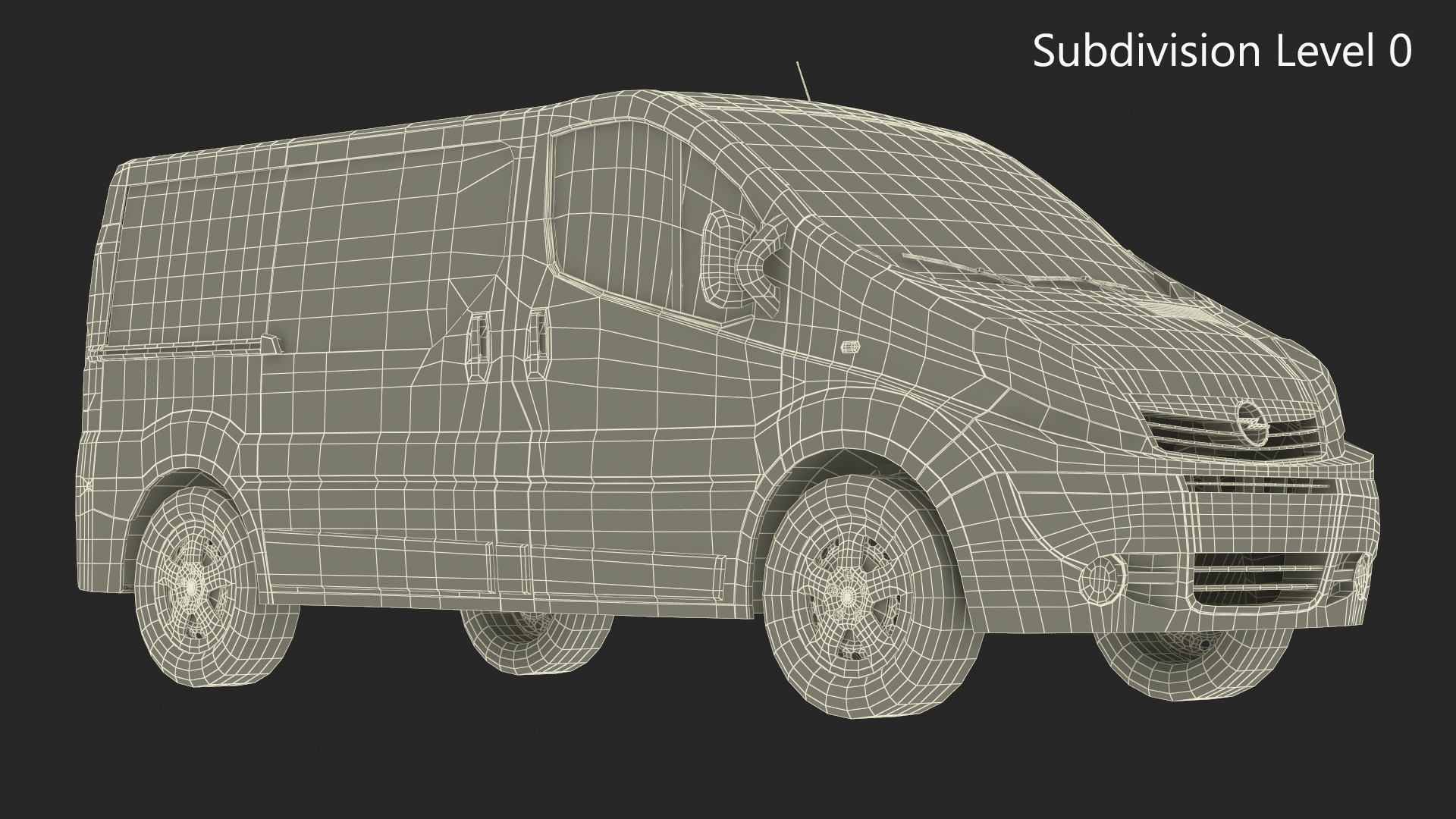 White Transporter Opel Vivaro 3D model