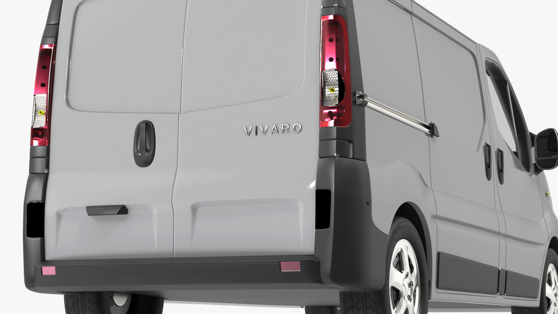 White Transporter Opel Vivaro 3D model