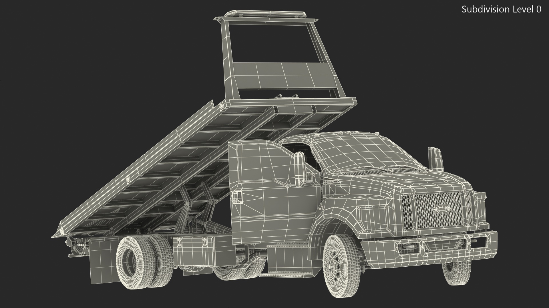 3D Ford F650 Tow Truck Rigged