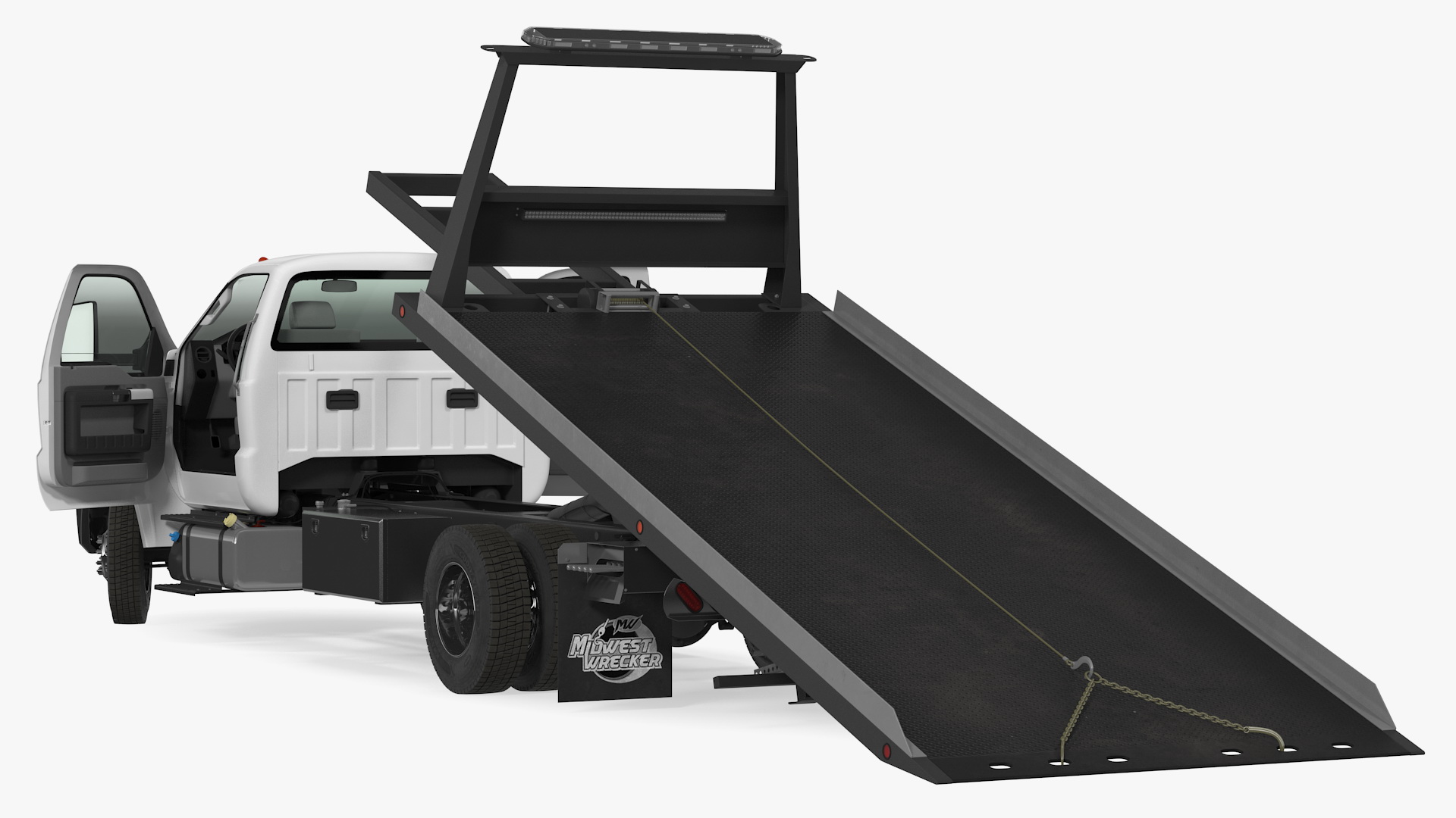 3D Ford F650 Tow Truck Rigged