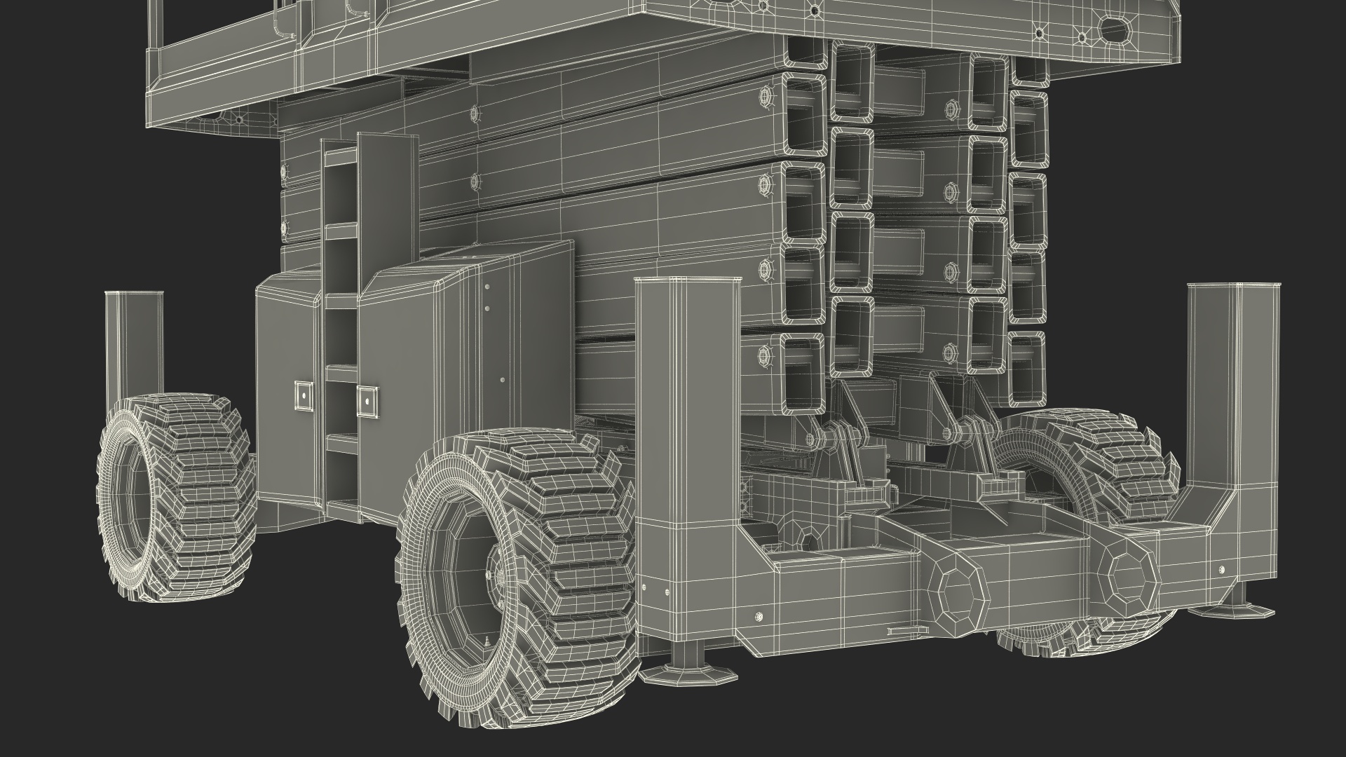 Scissor Lift Platform Rigged for Cinema 4D 3D