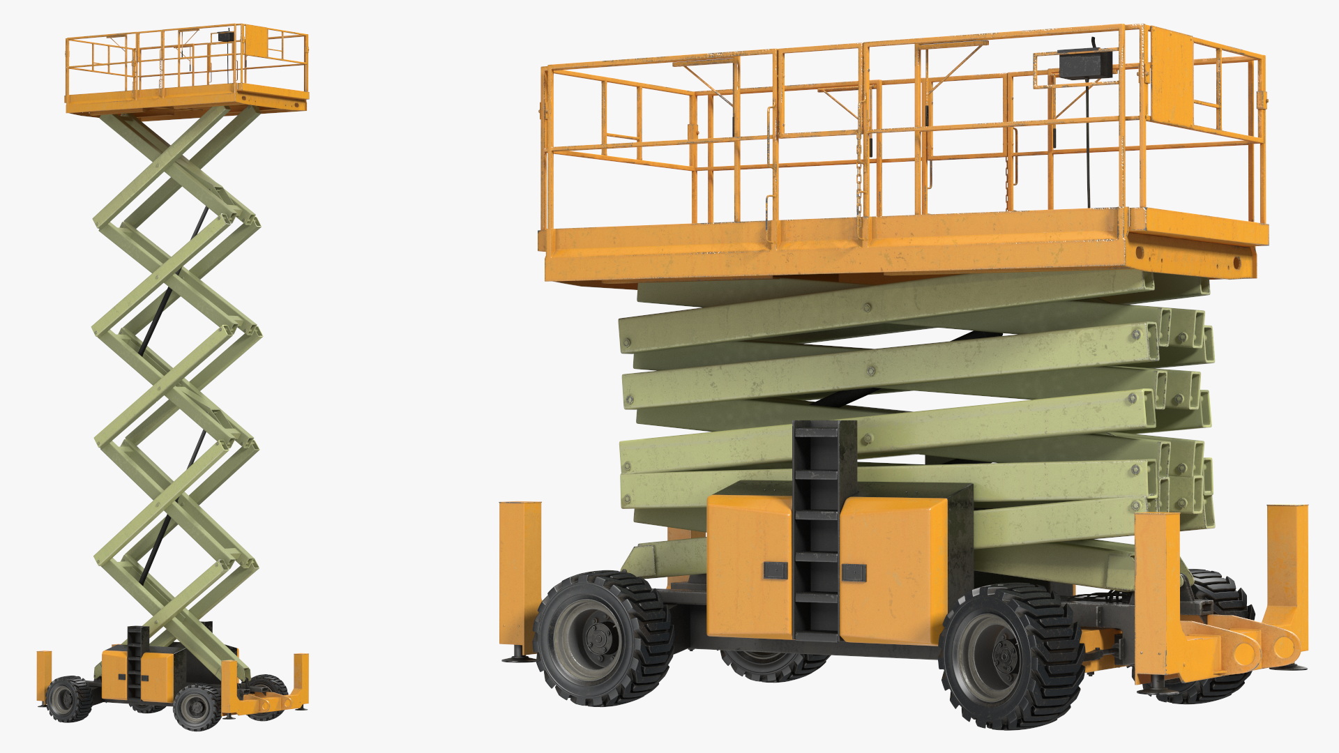 Scissor Lift Platform Rigged for Cinema 4D 3D