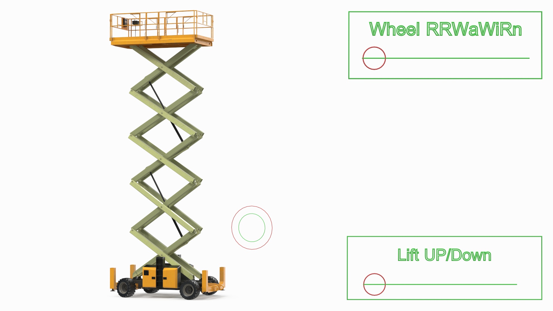 Scissor Lift Platform Rigged for Cinema 4D 3D