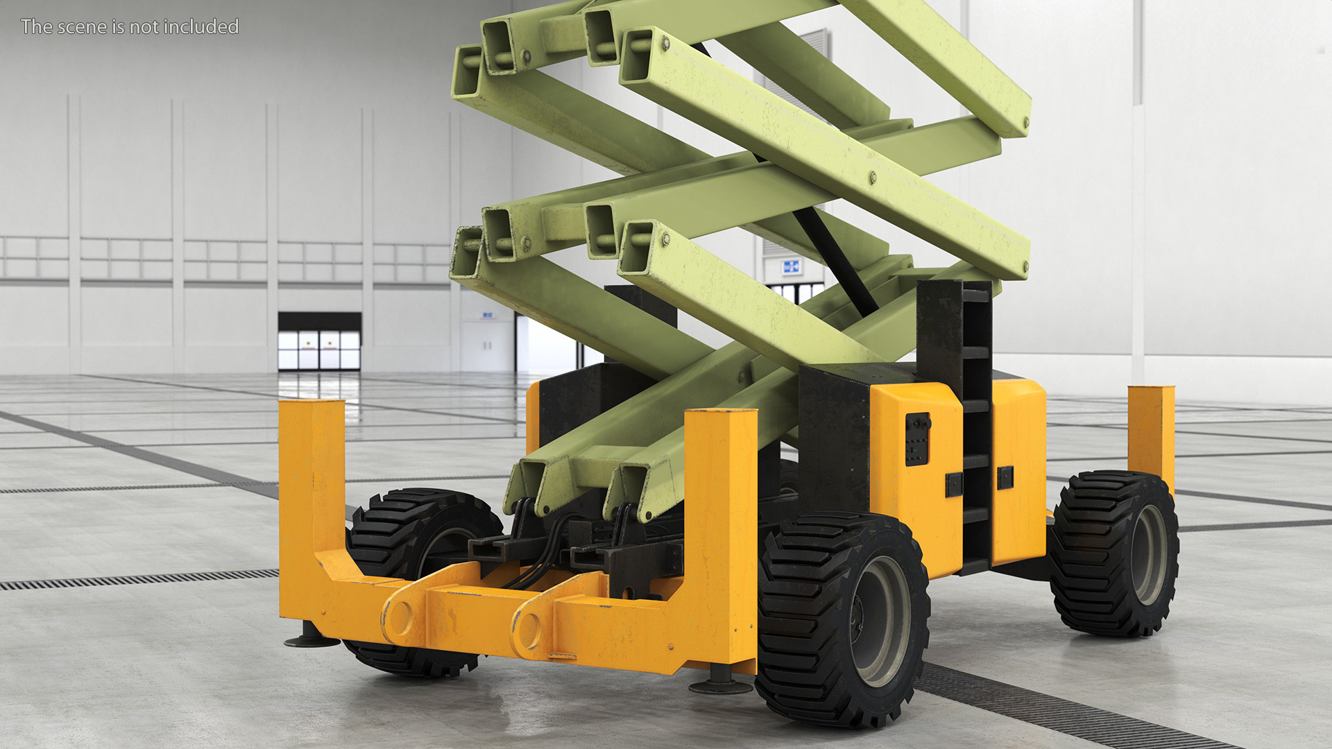 Scissor Lift Platform Rigged for Cinema 4D 3D