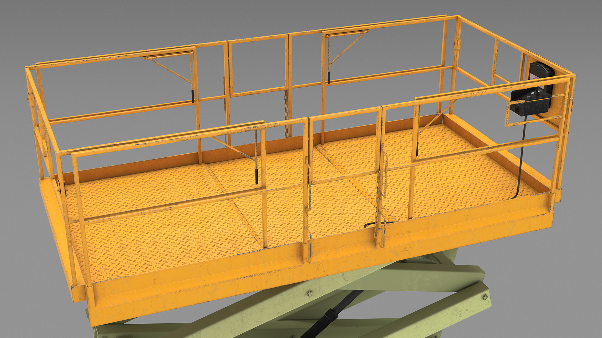 Scissor Lift Platform Rigged for Cinema 4D 3D