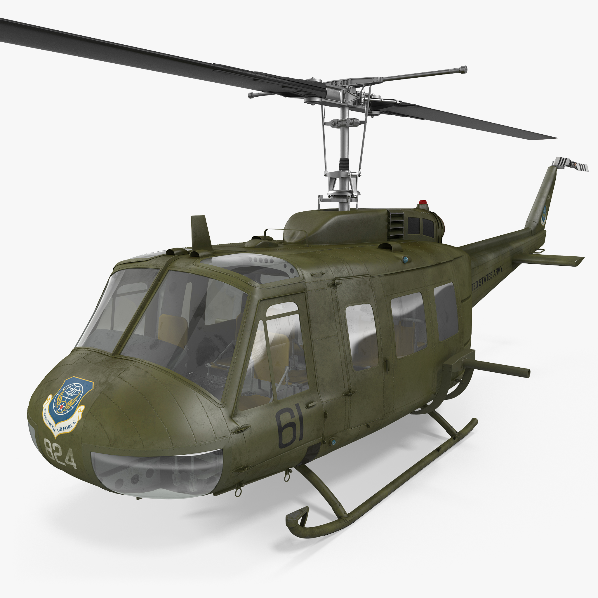 3D Military Utility Helicopter Bell UH 1 Iroquois